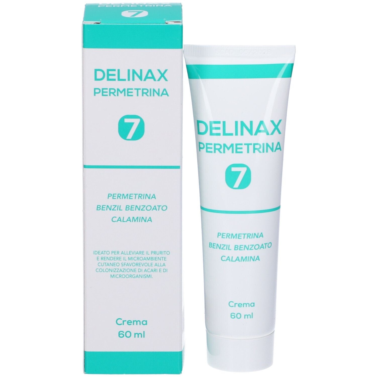 Delinax Permetrina 7: Crema con permetrina, benzoato di benzile e calamina, 60 ml.