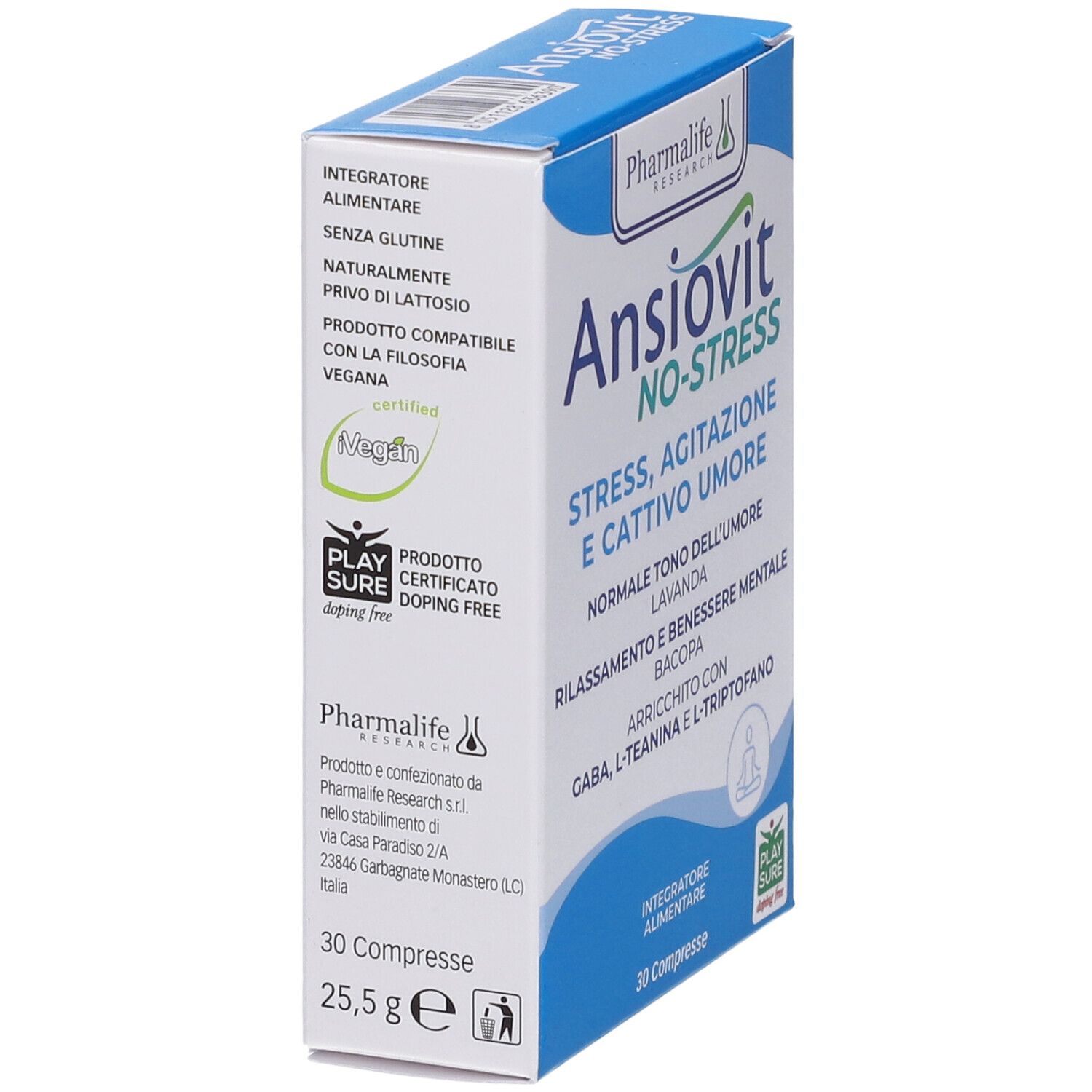 PharmaLife Ansiovit NO-STRESS Nahrungsergänzungsmittel, 30 Tabletten, 25,5 g.