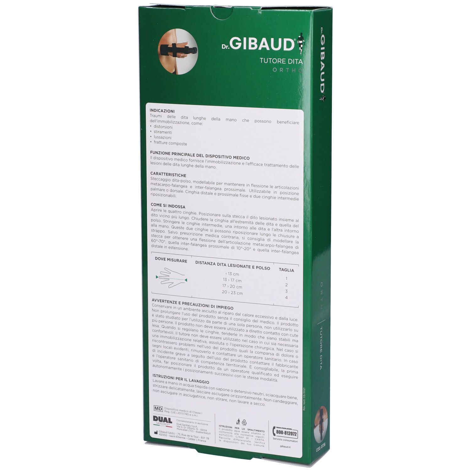 Retro della confezione verde. Testo in italiano. Contiene informazioni sul prodotto.