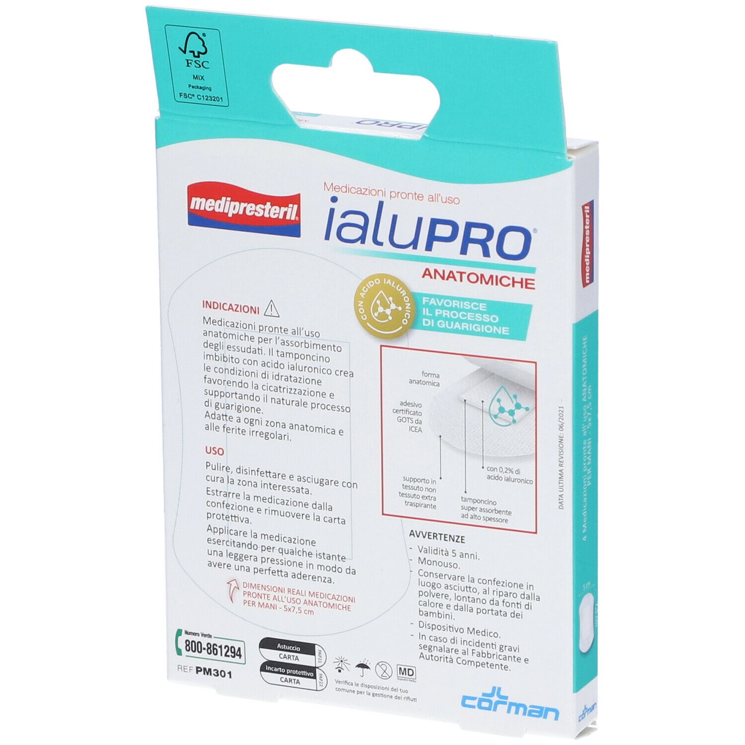 Packung ialuPRO anatomische Pflaster, 4 Stück.