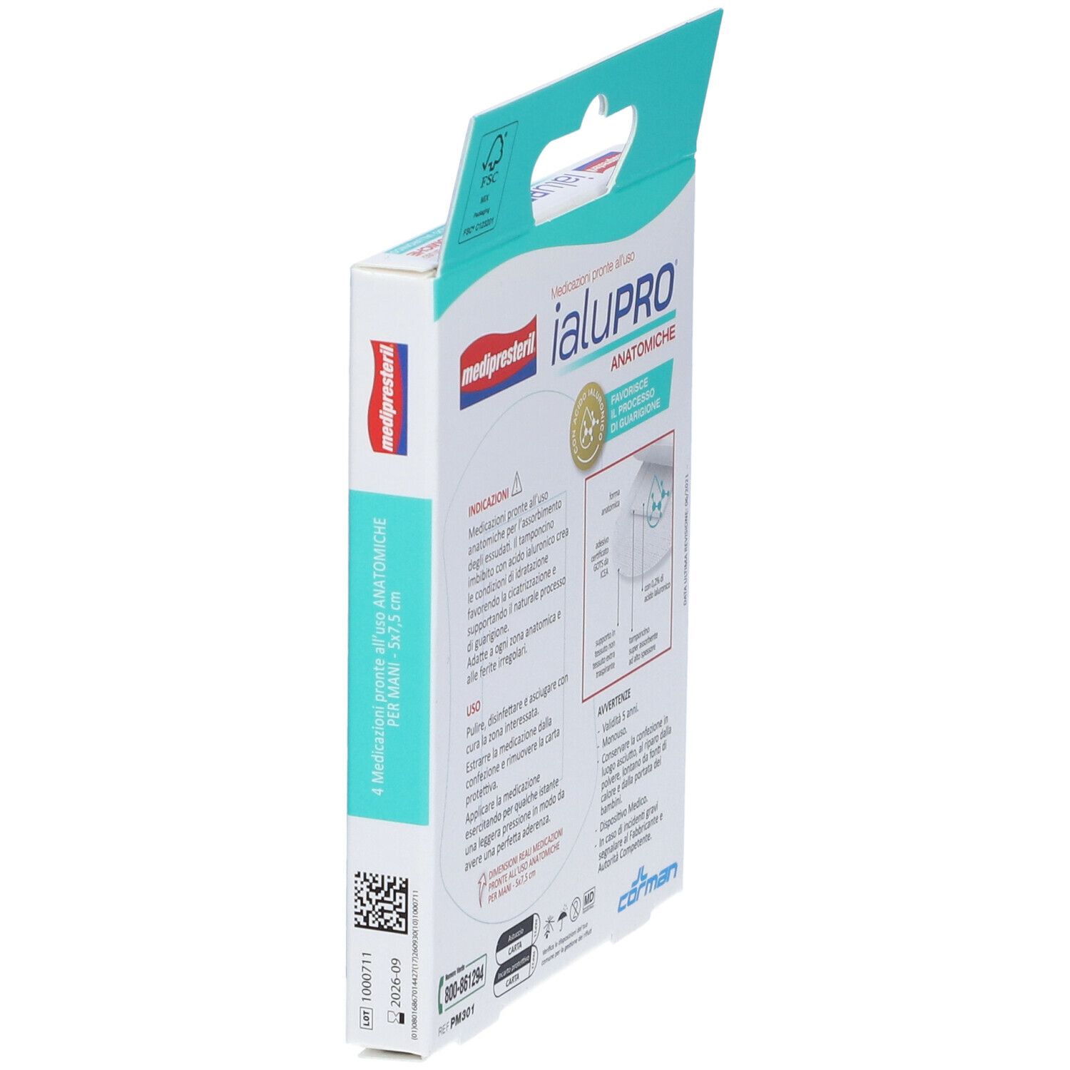Packung ialuPRO anatomische Pflaster, 4 Stück.