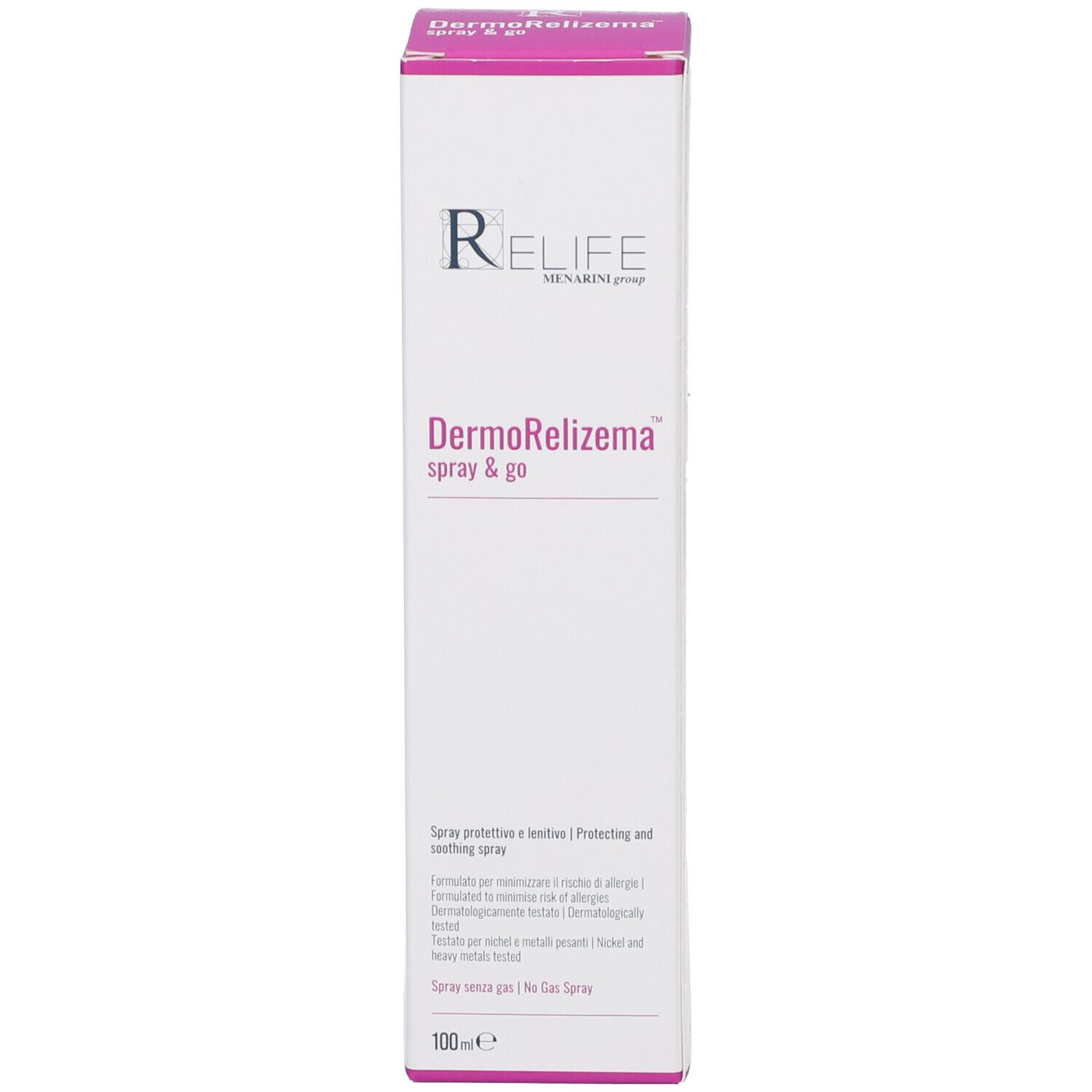 Verpackung für ein schützendes und linderndes Spray, 100 ml.