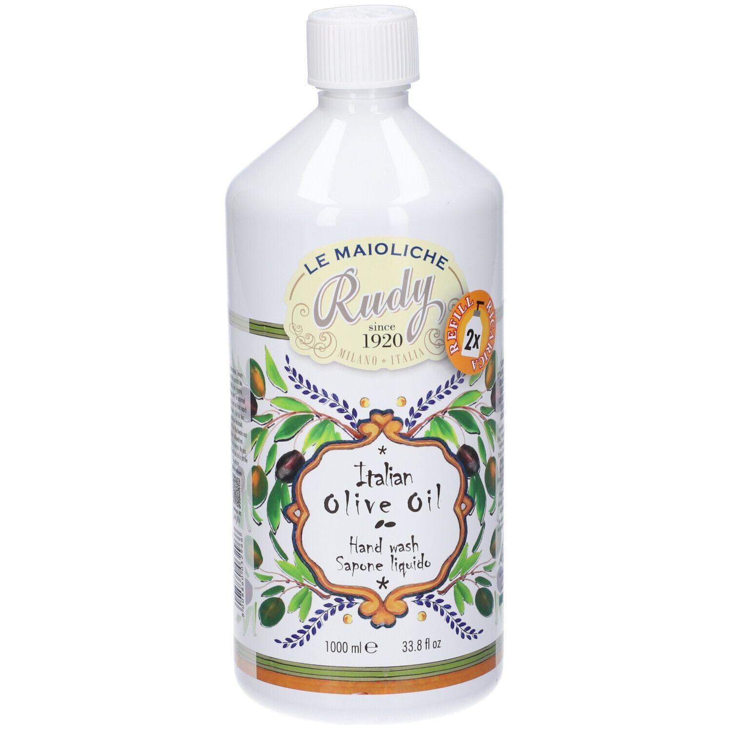 Rudy Profumi Maioliche Ricarica Sapone Liquido Mani Linea Olio D´Oliva
