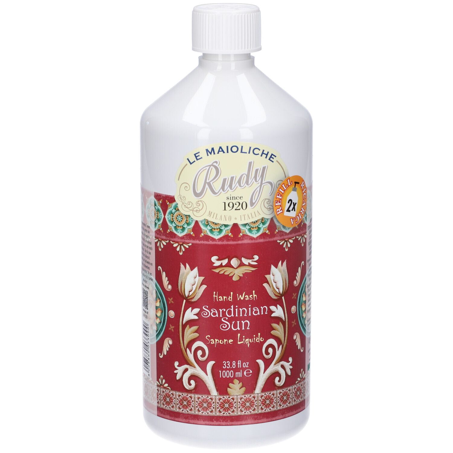 Rudy Profumi Maioliche Ricarica Sapone Liquido Mani Linea Sole di Sardegna