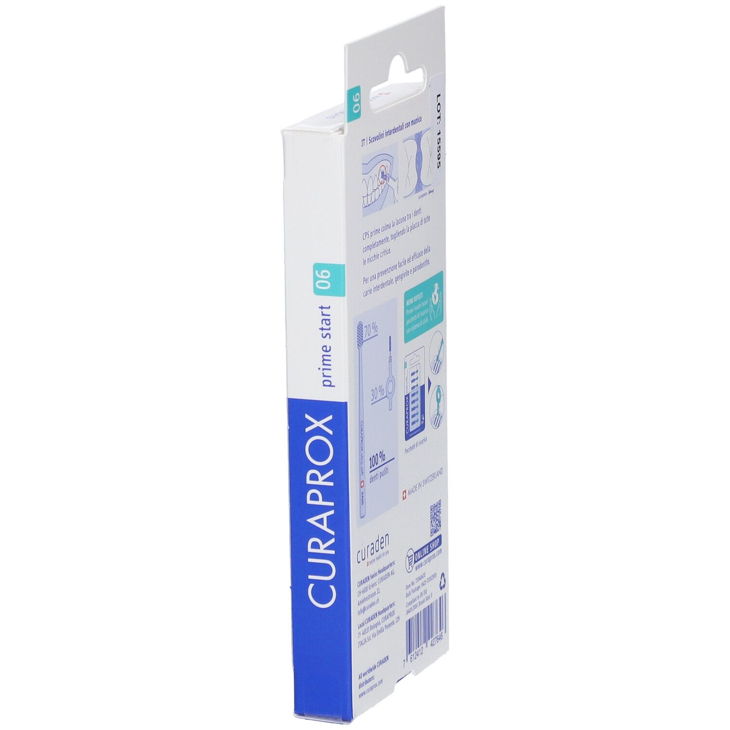 Verpackung für CURAPROX prime start 06 Interdentalbürsten.