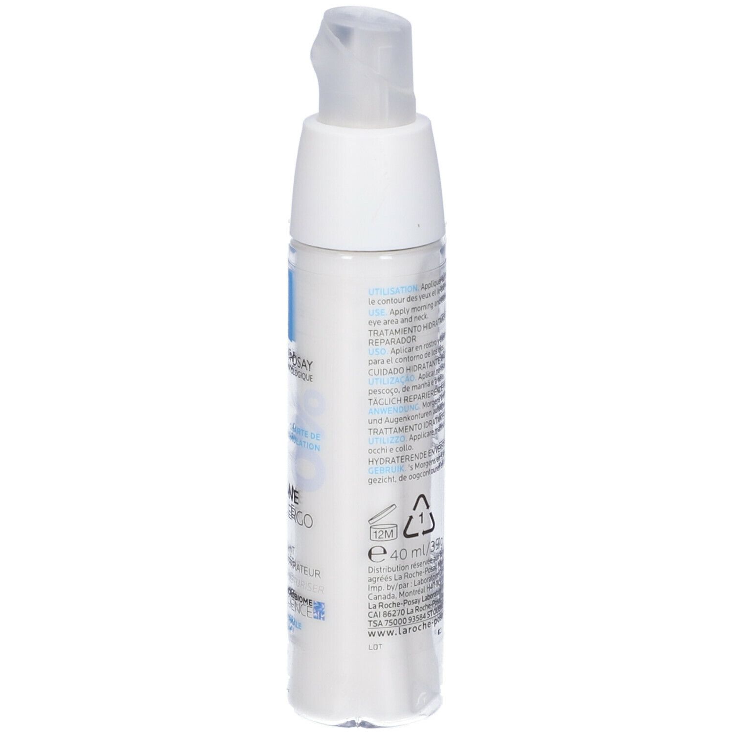 Tubo di crema bianco con quadrato blu e scritta. Nome del prodotto: Toleriane Dermallergo Crema.