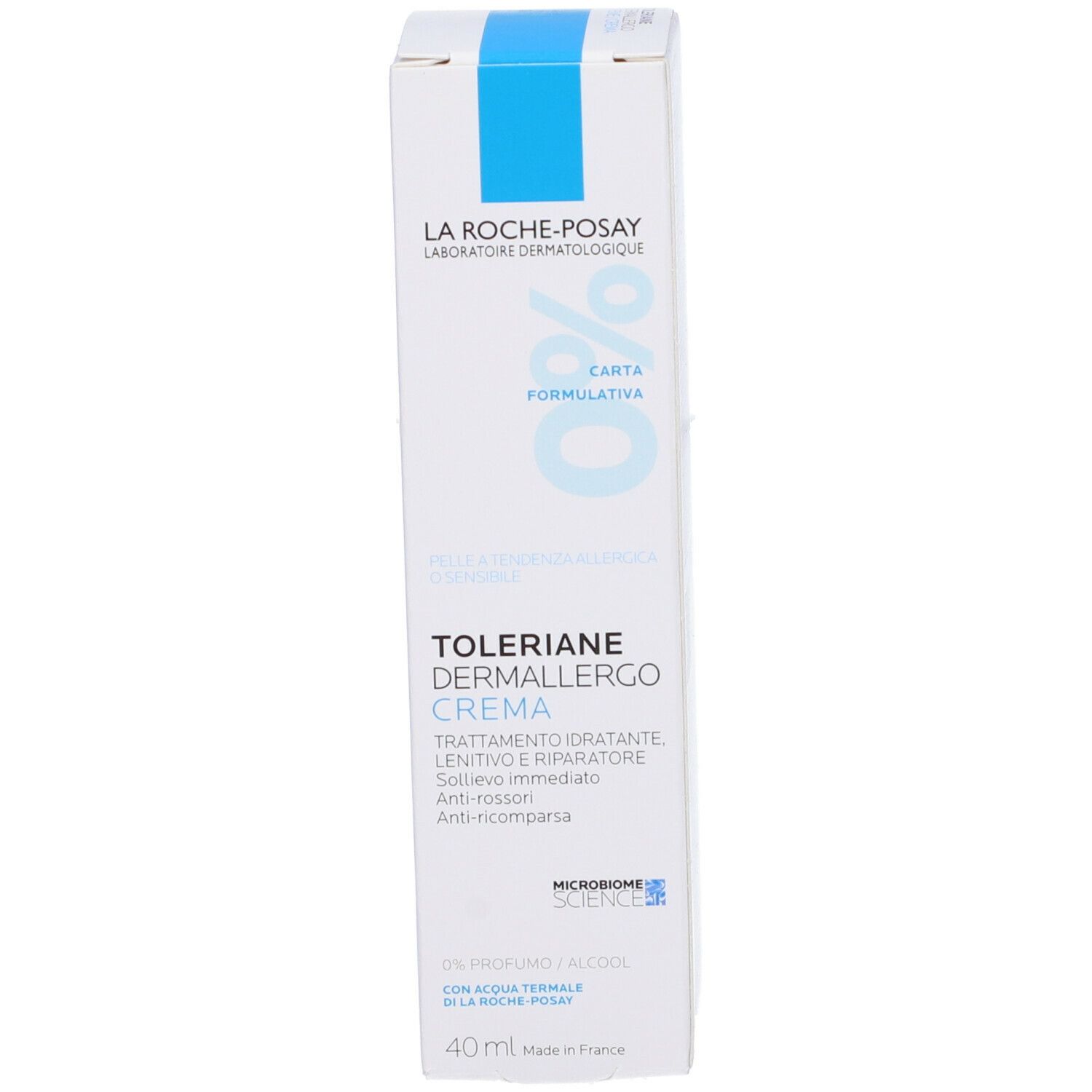 Confezione. Scritta: Toleriane Dermallergo Crema, 40 ml.