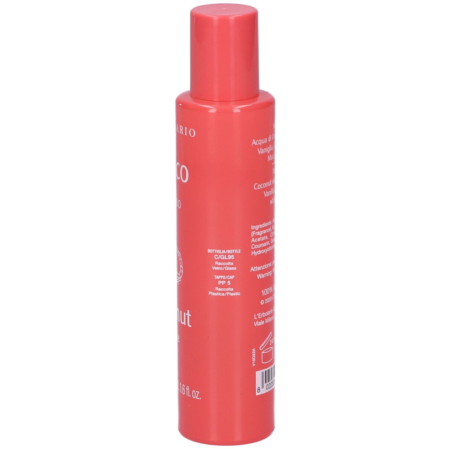 Rote Flasche mit Kokosnuss-Duft, 100 ml.