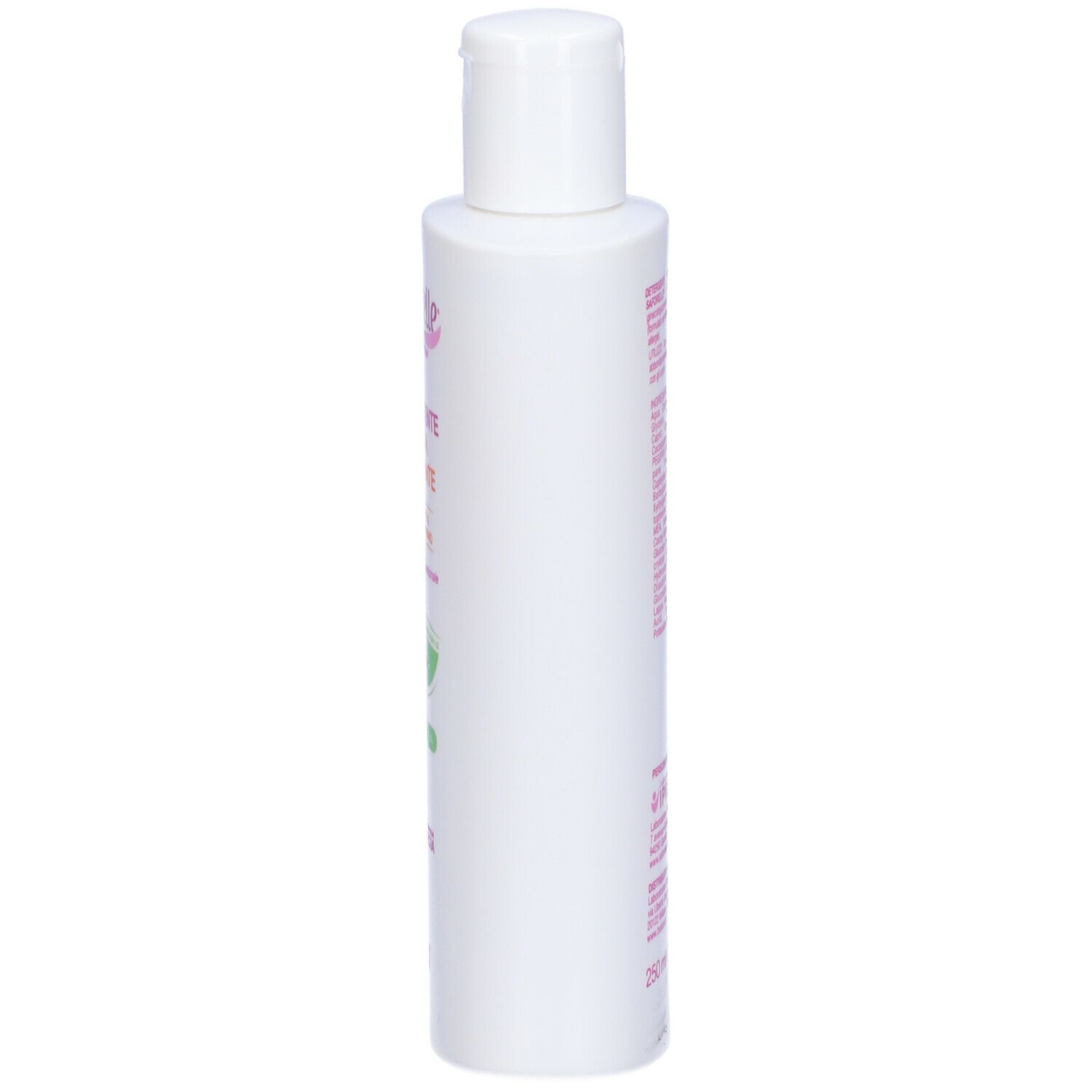 Flacone bianco, etichetta Saforelle. Scritto: Detergente Ultra Idratante. Con Aloe Vera e Bardana.