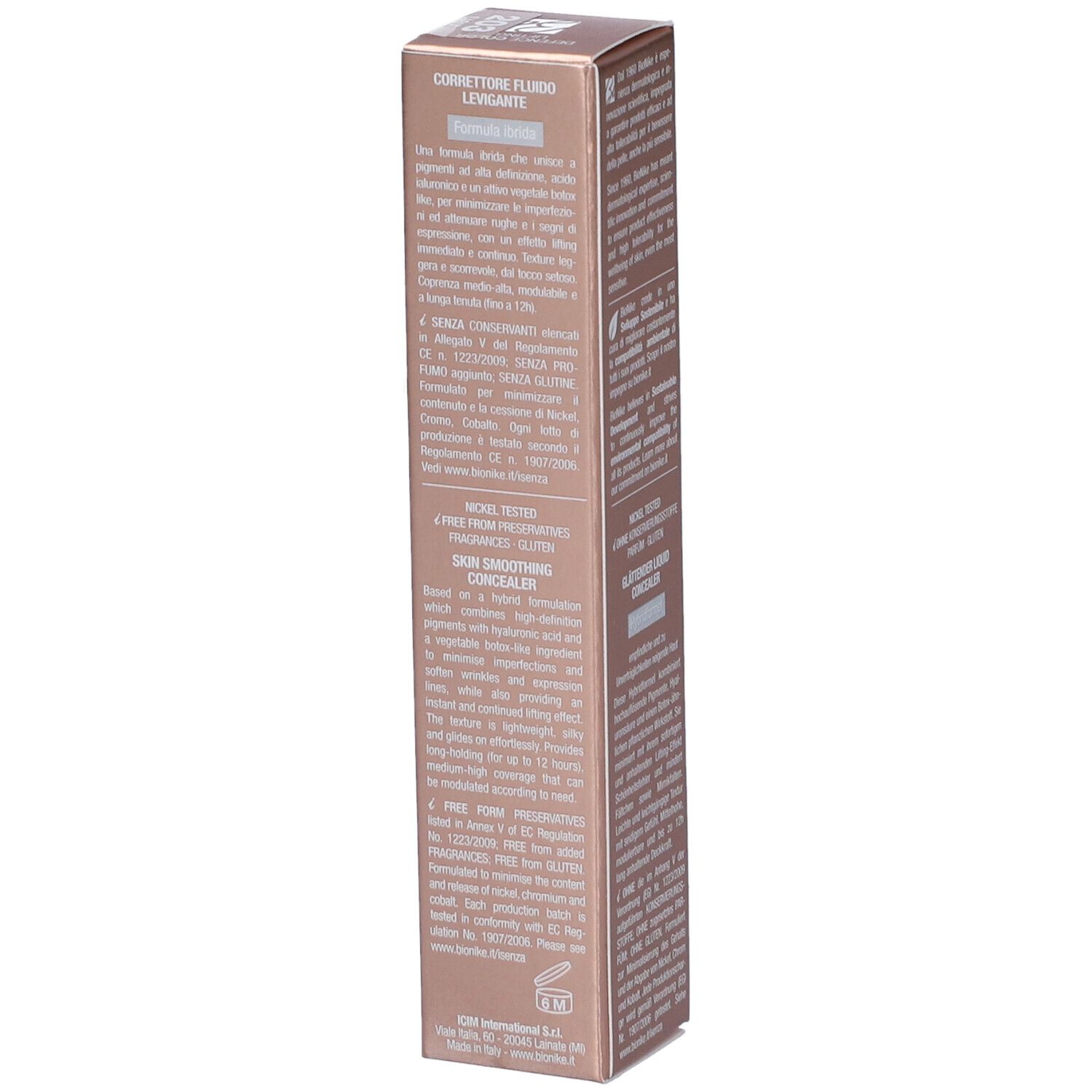 Kartonverpackung für flüssigen Hautglättungs-Concealer.