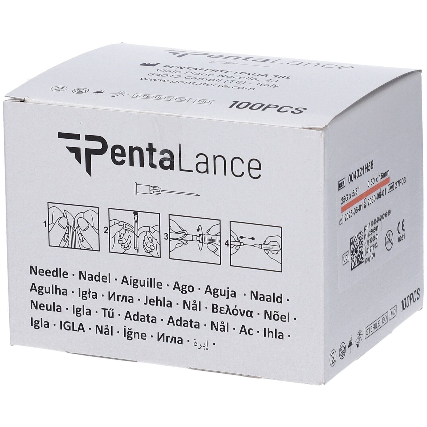 Pentalance Aghi Monouso G25 25 mm 100 Pezzi