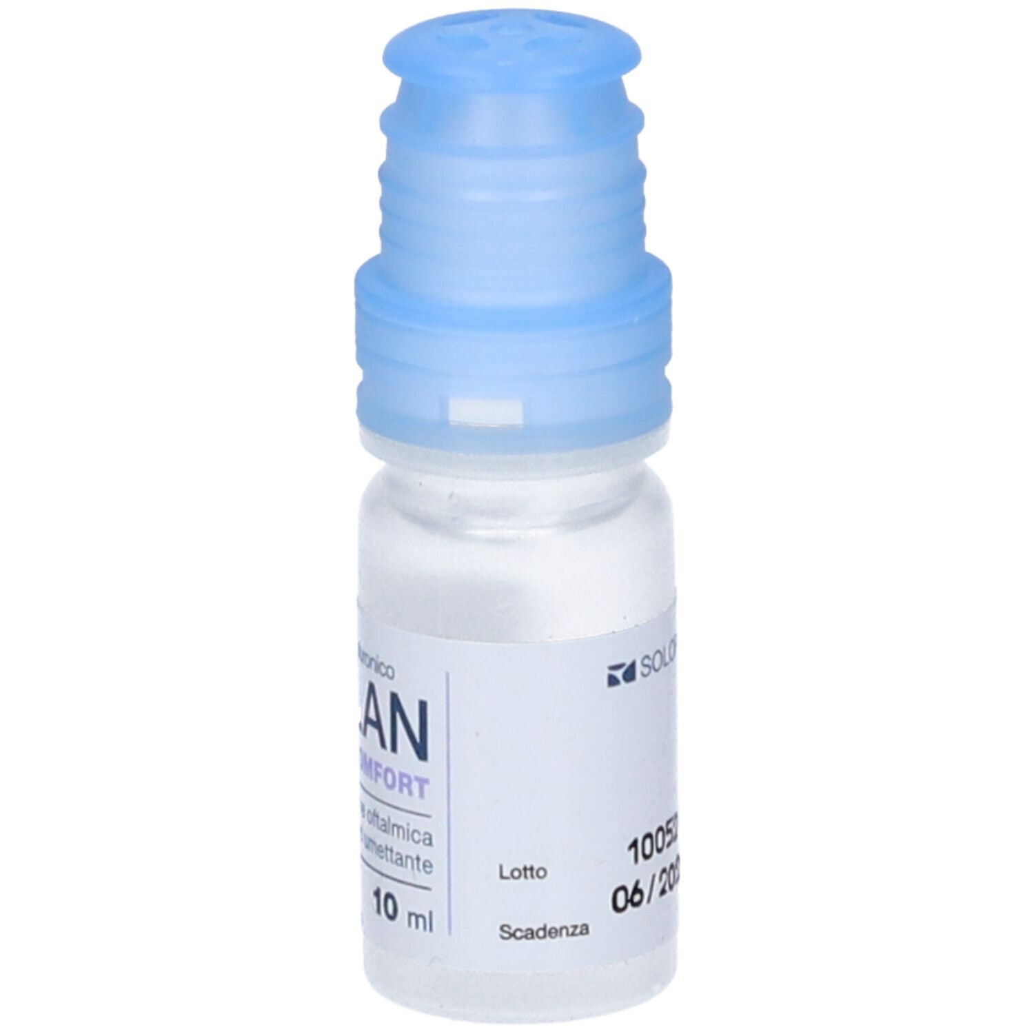 Flacone di Gylan Ultra Comfort con tappo blu. Contiene 10 ml.