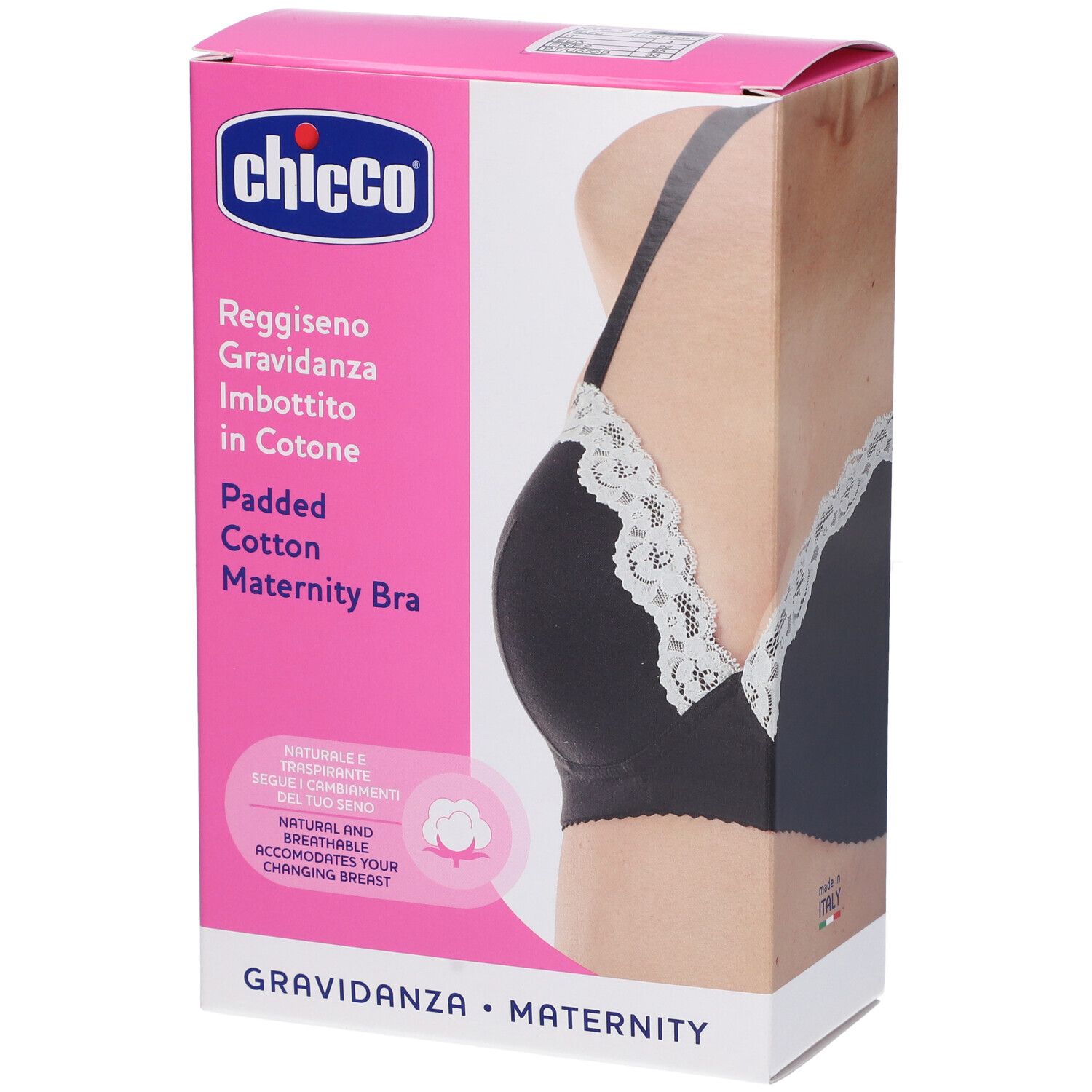 Chicco Reggiseno Gravidanza Imbottito in Cotone Colore Nero Taglia 3C