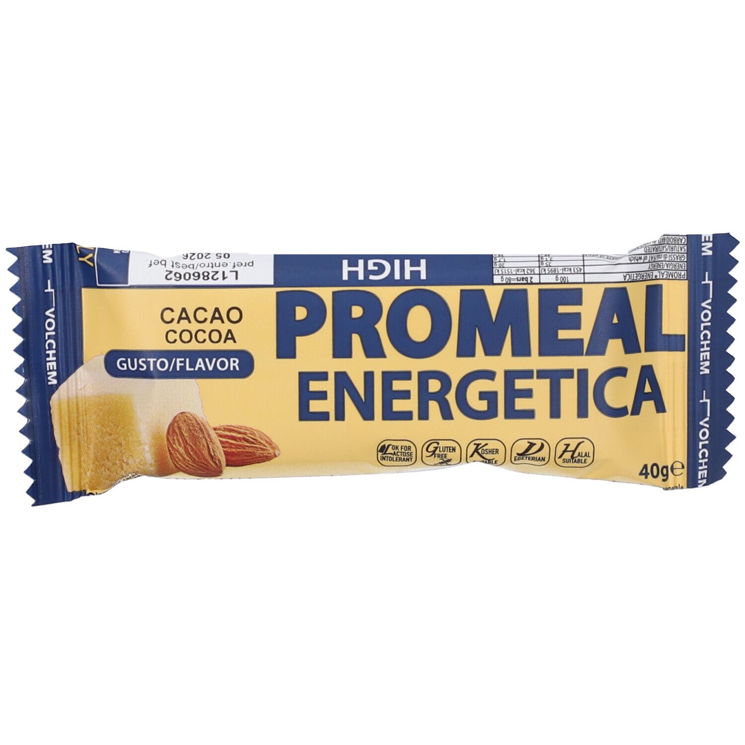 VOLCHEM Promeal Energetica Barretta Energetica Con Pasta Di Mandorle Gusto Cacao