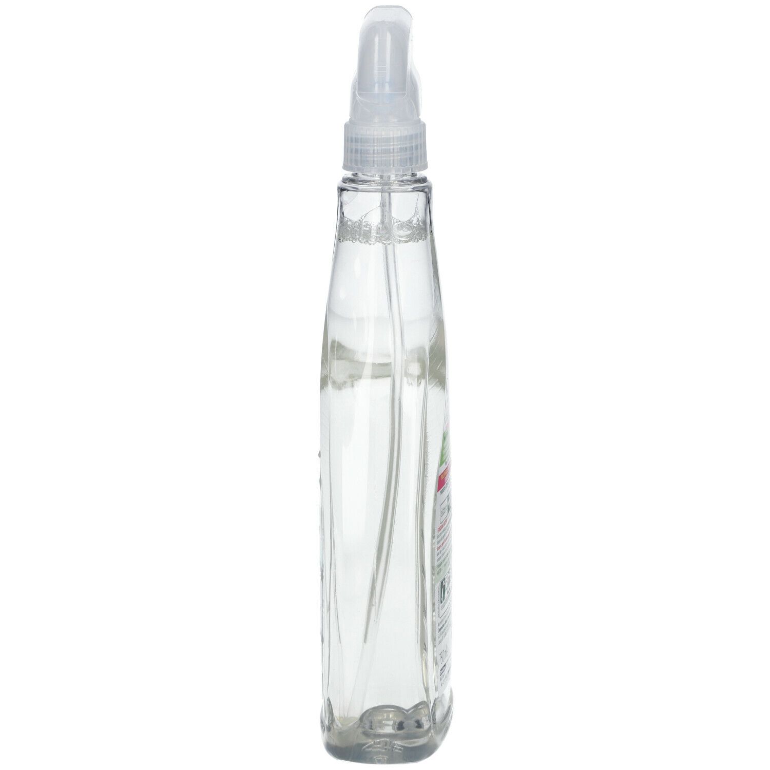 Flacone spray trasparente e sottile con erogatore. Etichetta Winni's Naturel Doccia laterale.