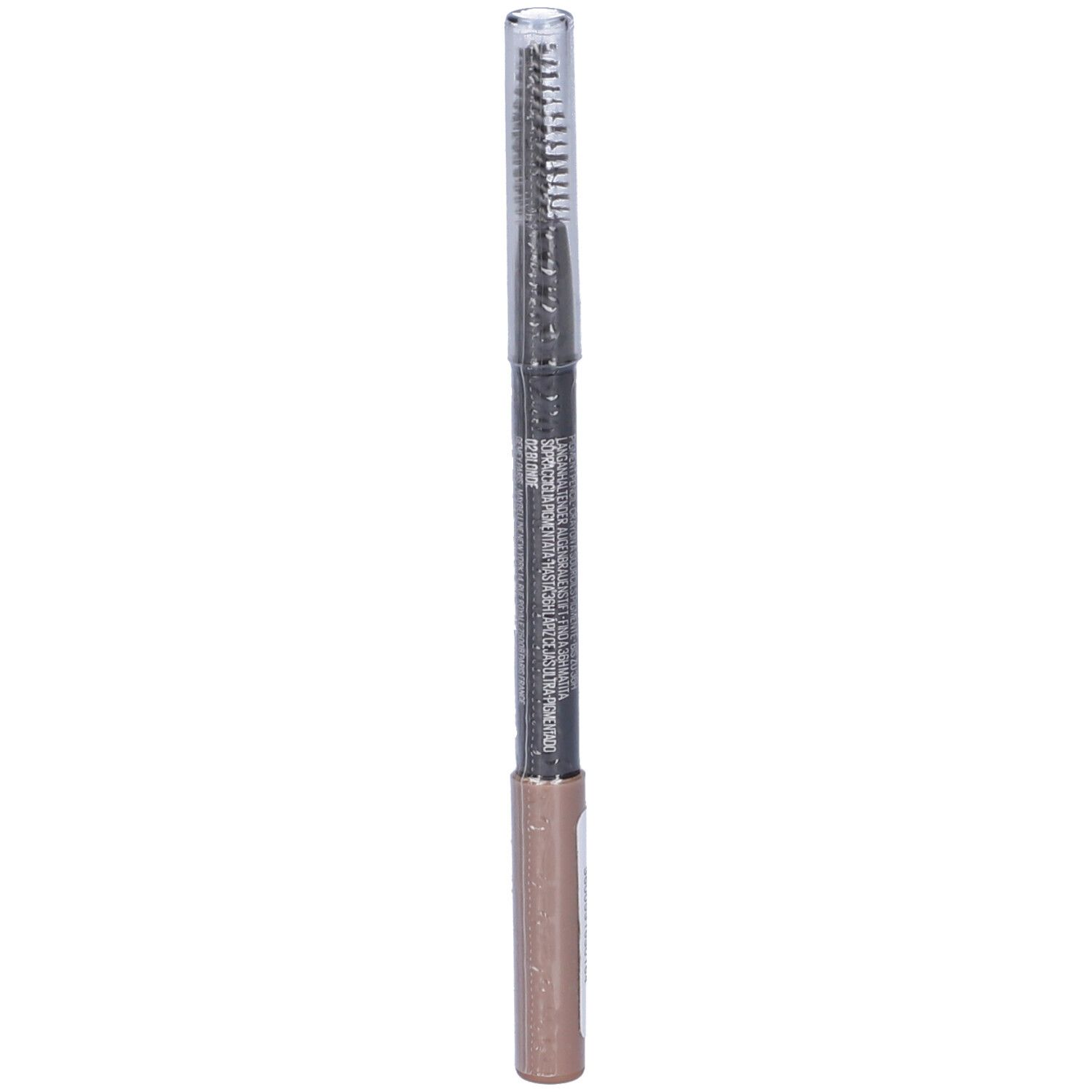 Matita per sopracciglia con spazzola. Scritta: Tattoo Brow 36H. Colore: Blonde 02. Con codice a barre.