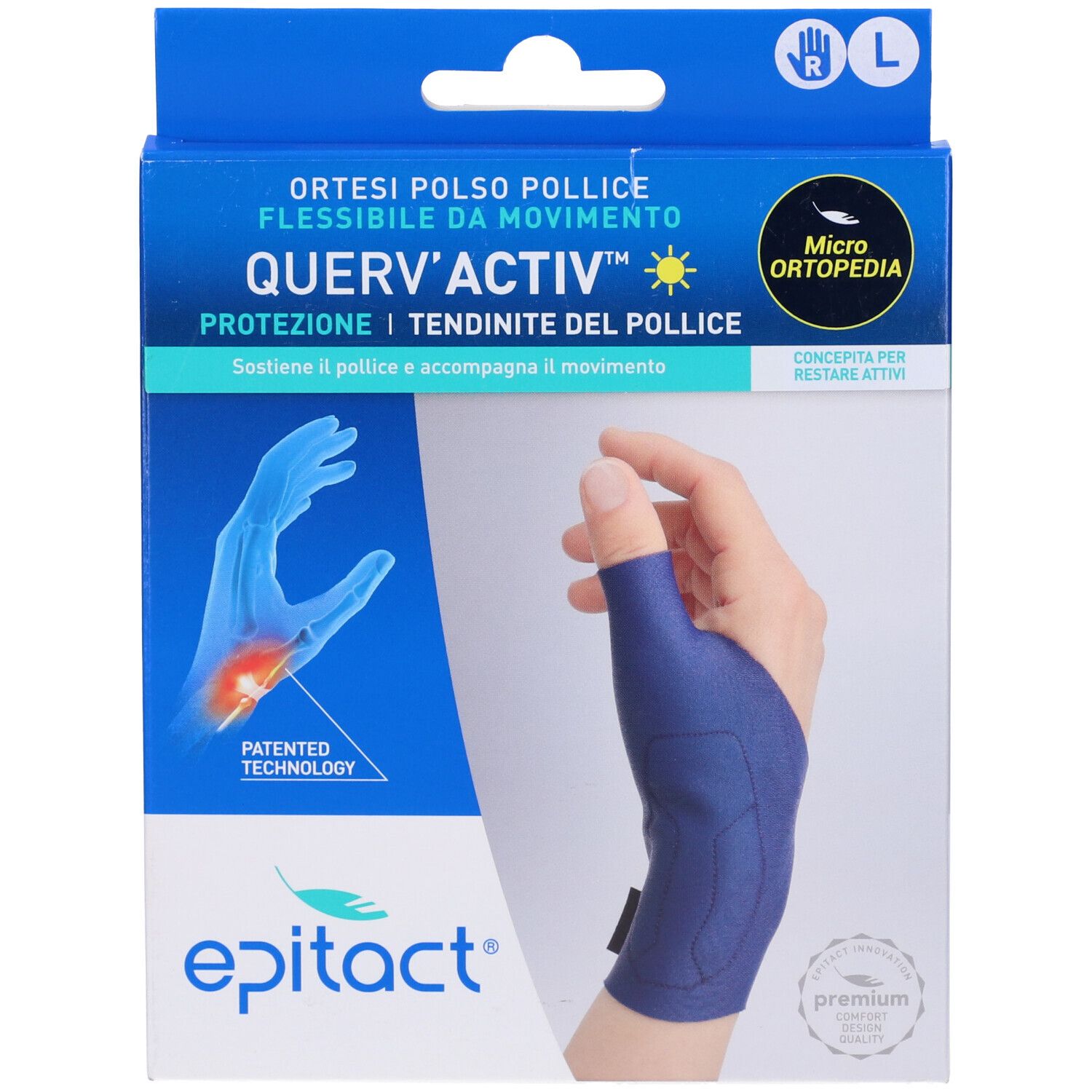 Epitact Tutore Polso/Pollice QUERV'ACTIV Mano Destra Taglia L