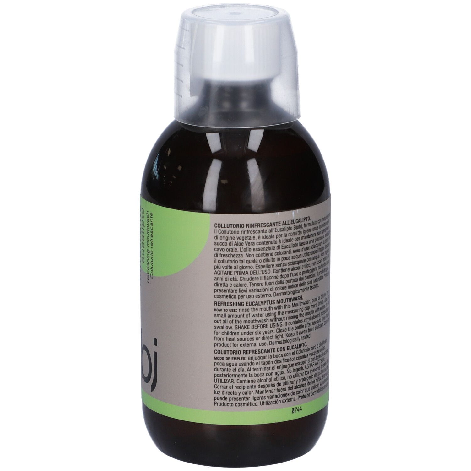 Retro del flacone. Testo: ingredienti, istruzioni per l'uso, 500 ml, 16.9 fl.oz., certificazioni.