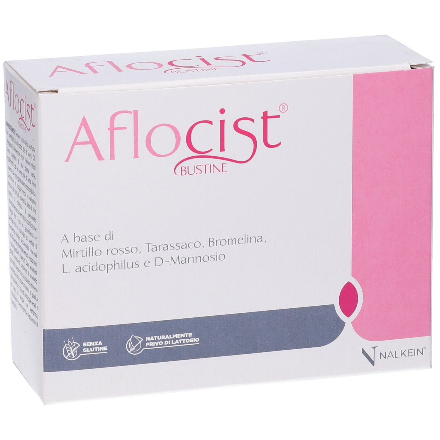 Confezione del prodotto con nome e ingredienti. Senza glutine e senza lattosio.