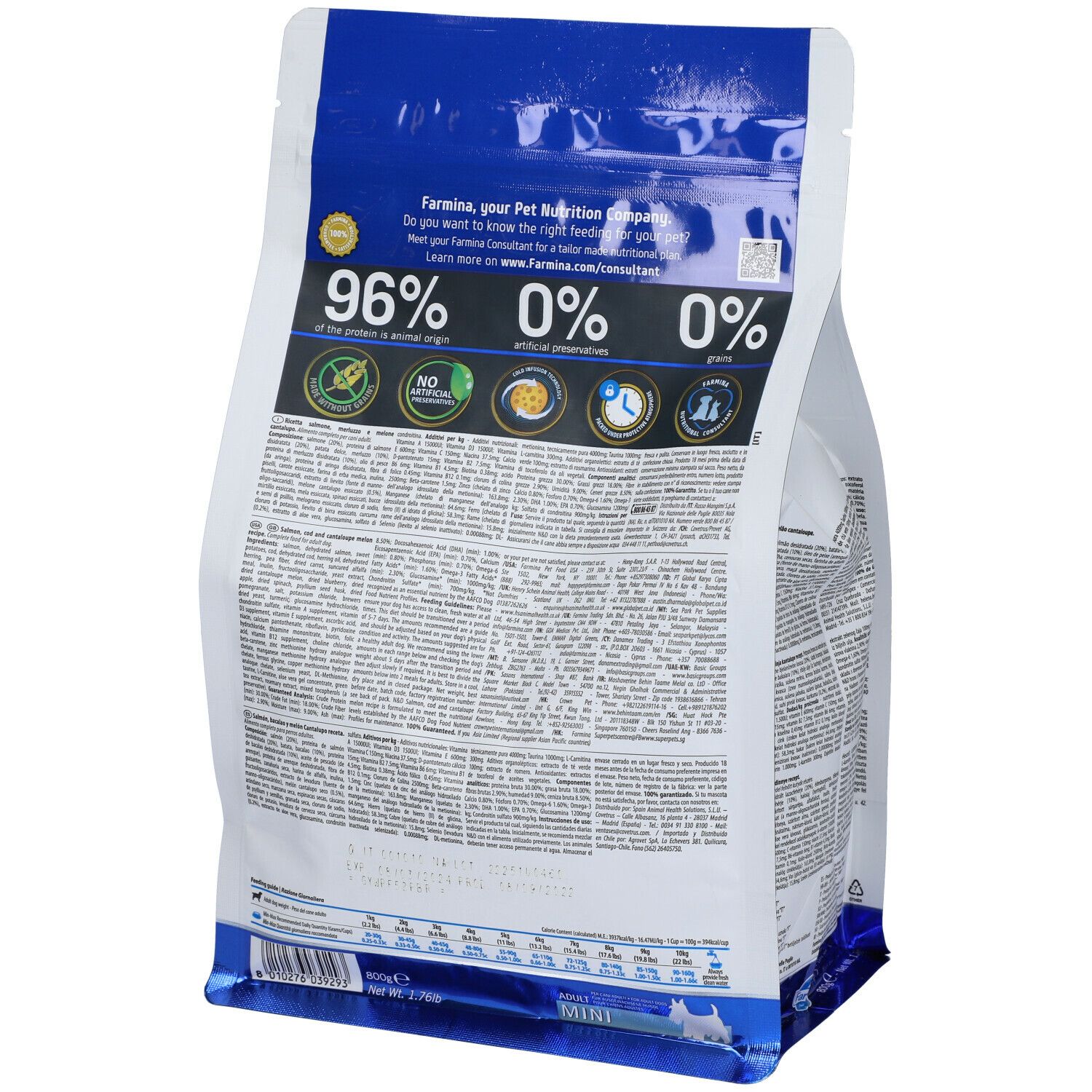 Trockenfutter Hund Farmina N&D Ocean - Adult Mini - Lachs Kabeljau Melone