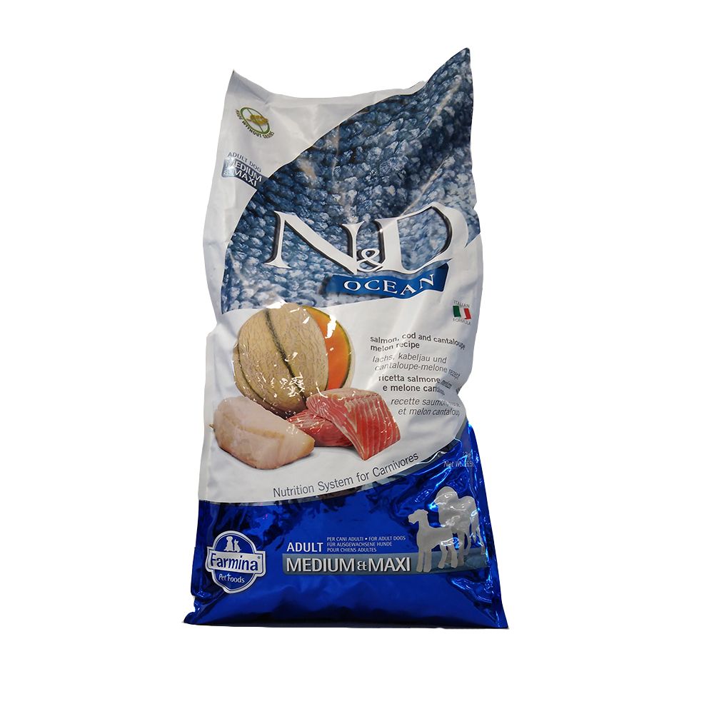 Farmina® N&D Ocean Salmone Merluzzo Cantalupo e Melone per Cani Adulti