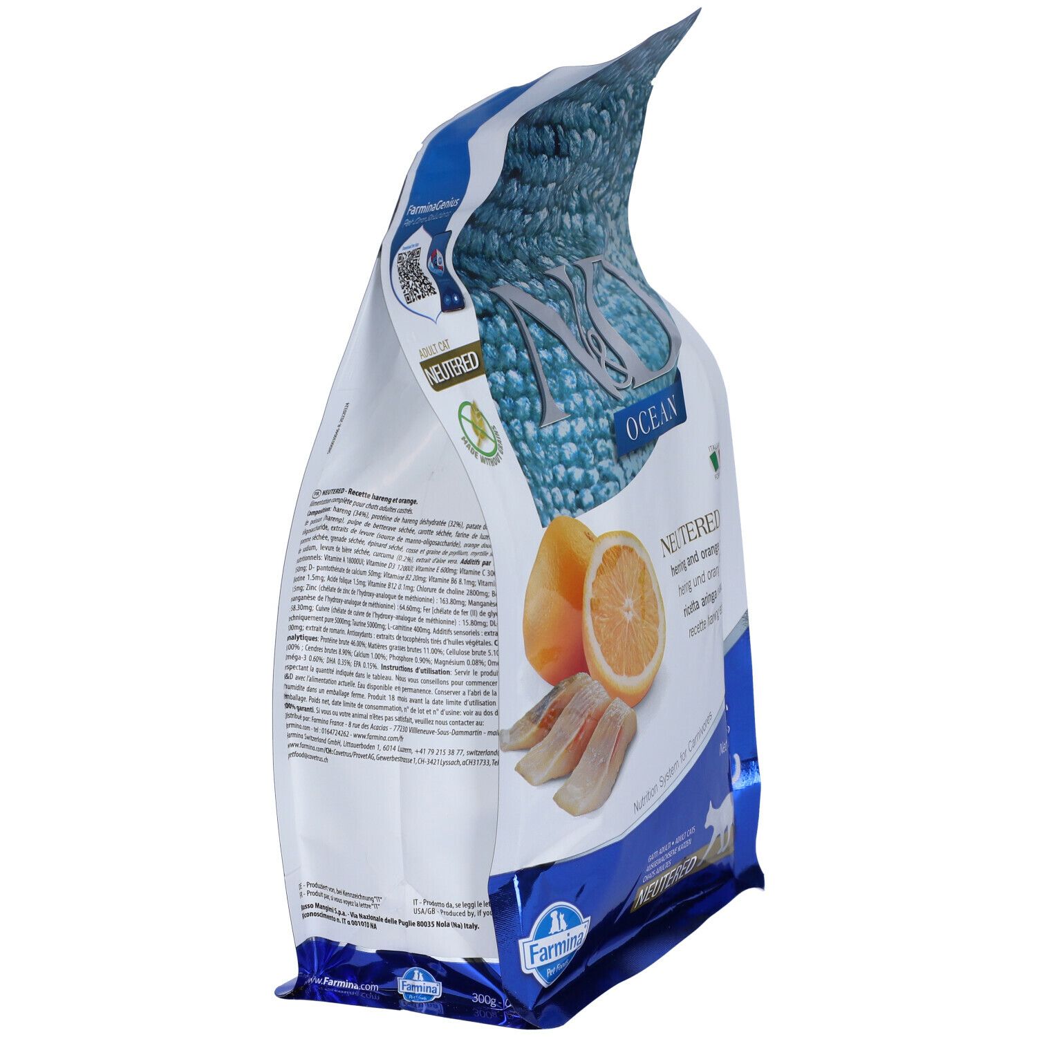 Trockenfutter Farmina N&D Ocean - Hering & Orange - kastrierte Katze Adult