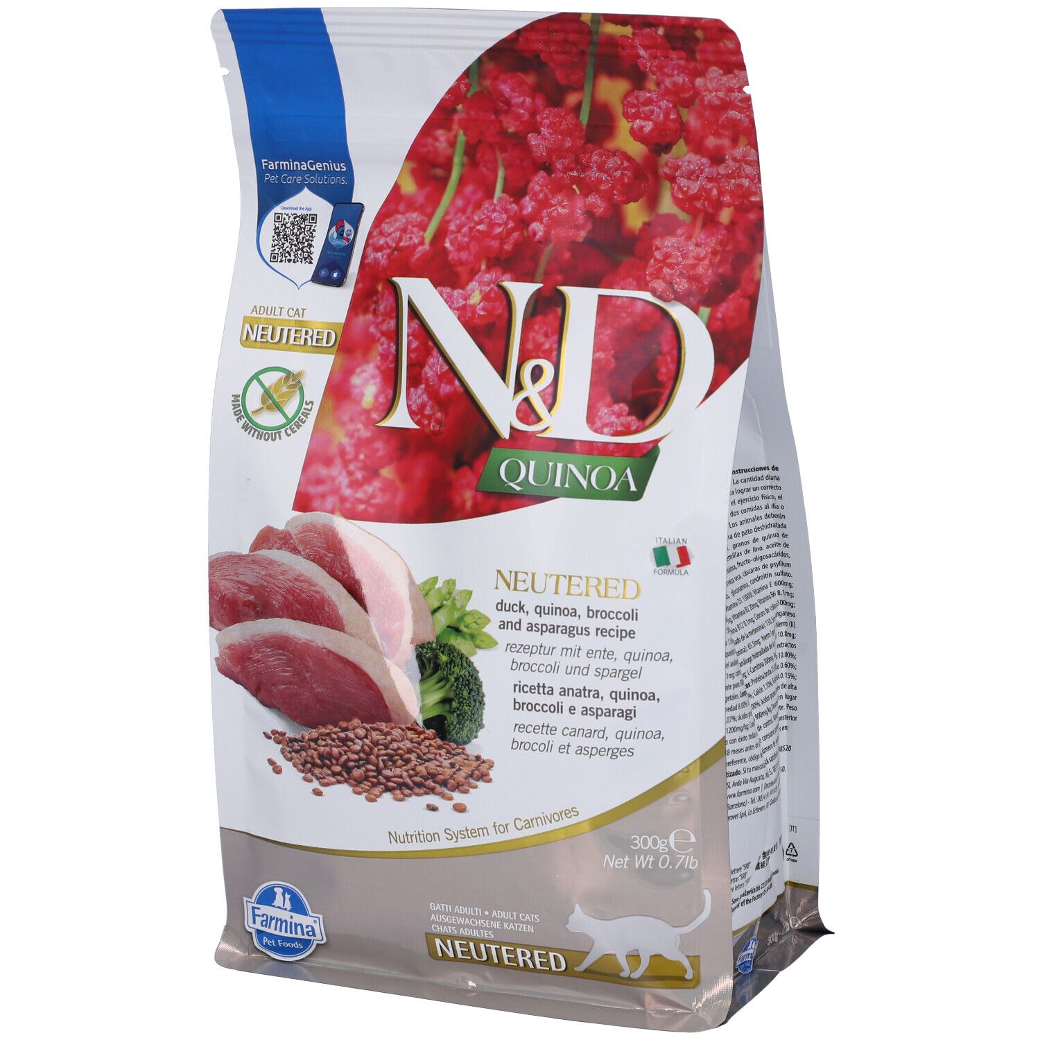 Farmina N&D Quinoa Cat Duck Brocolli & Asparagus Neutered Adult