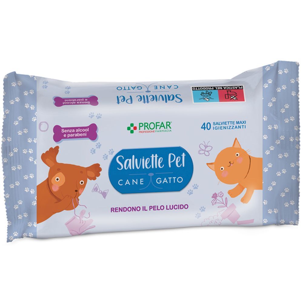 Profar Salviette Pet Detergente Talco Maxi