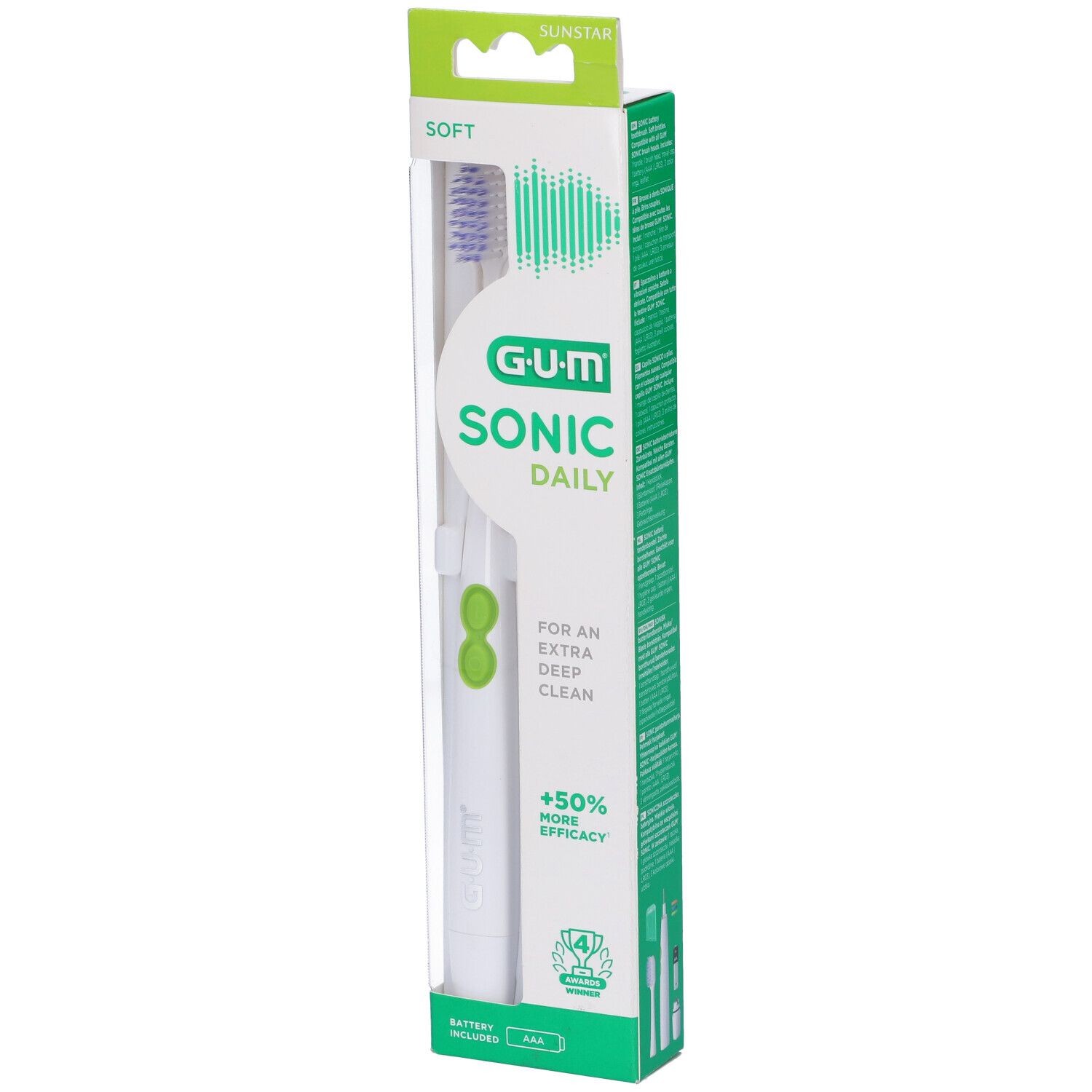 GUM® SONIC DAILY WHITE 4100 Spazzolino elettrico a batteria