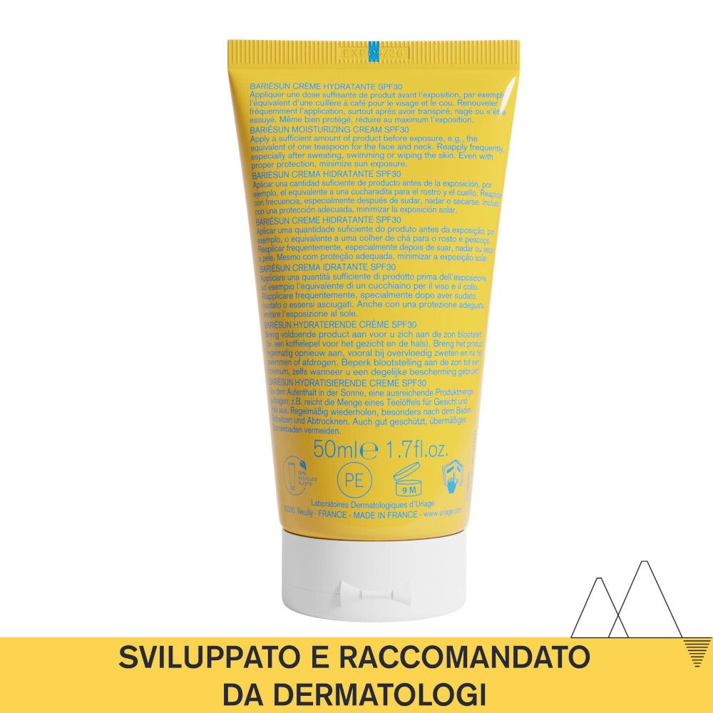 Retro del tubo giallo. Testo multilingue. 50ml. Prodotto in Francia.