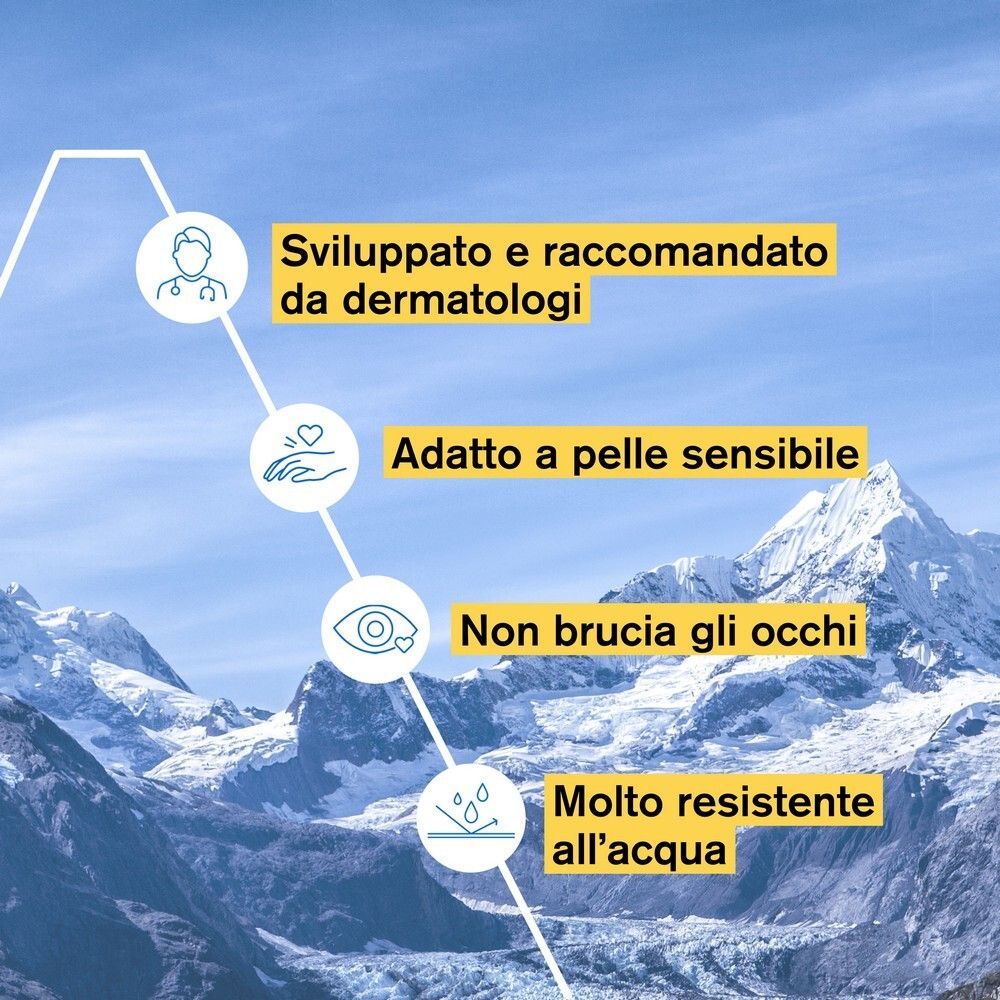 Textabschnitte: Von Dermatologen empfohlen, für empfindliche Haut geeignet, brennt nicht in den Augen, wasserfest.