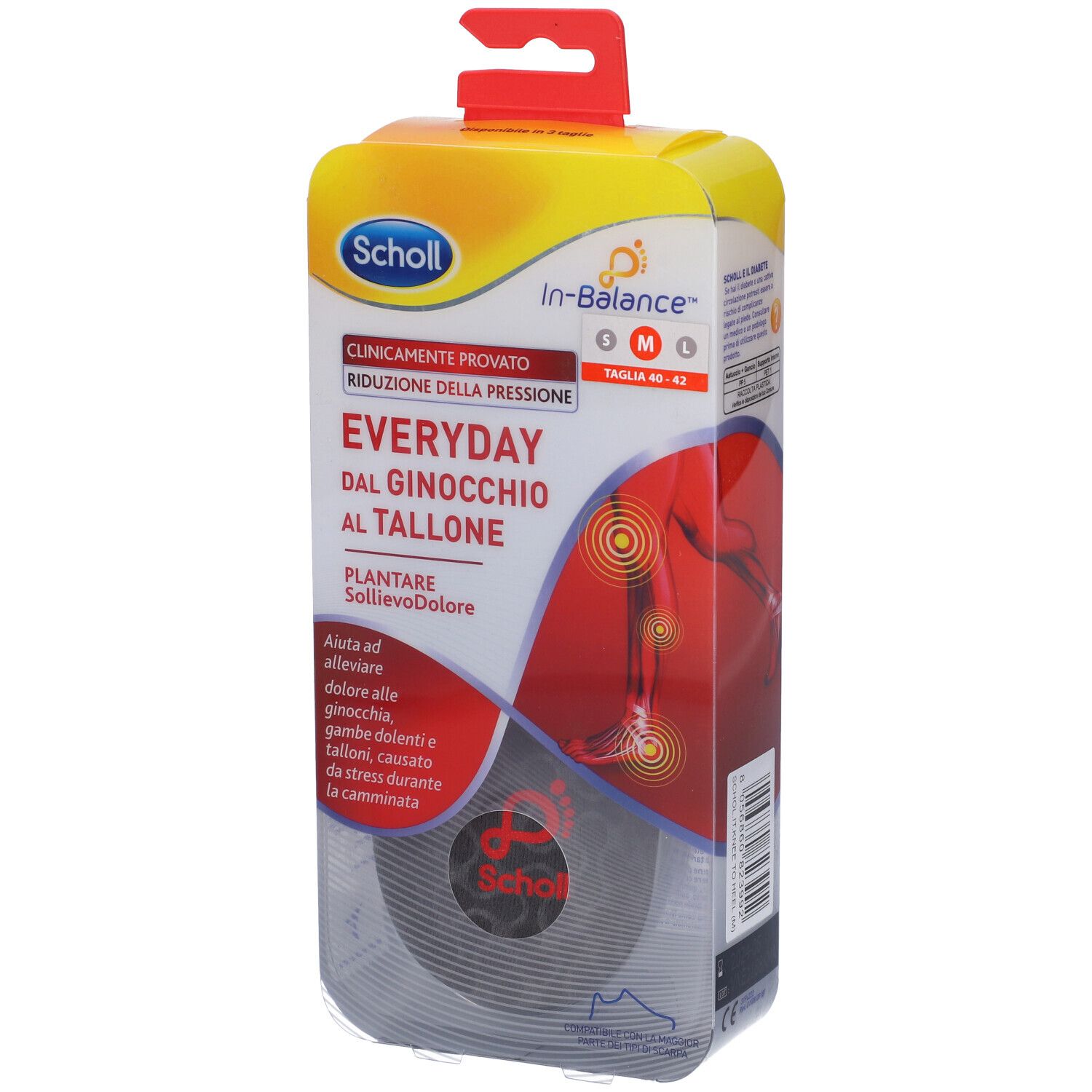 Soletta Scholl In-Balance Everyday, confezione. Taglia M (40-42). Riduce la pressione.