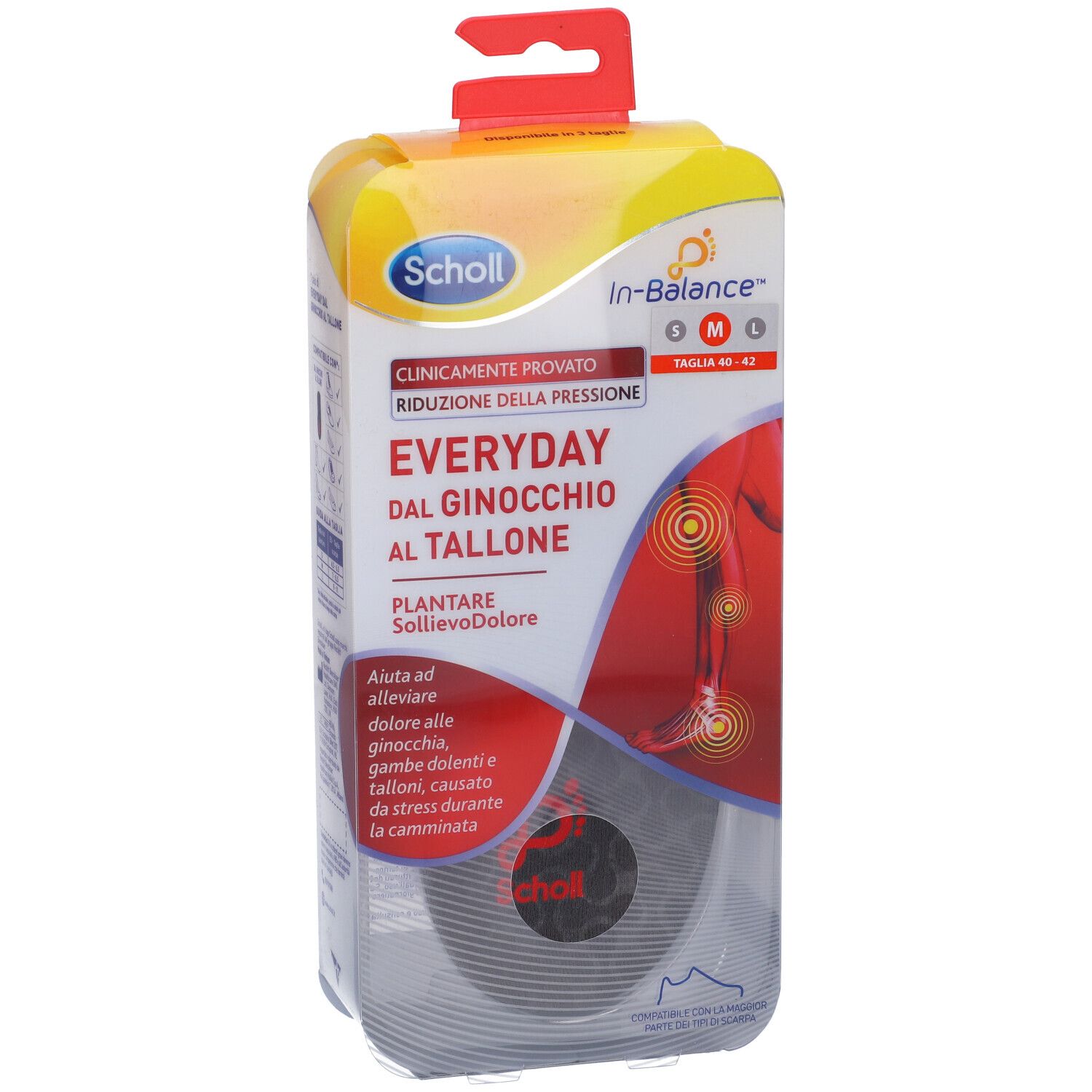 Soletta Scholl In-Balance Everyday, confezione. Taglia M (40-42). Riduce la pressione.