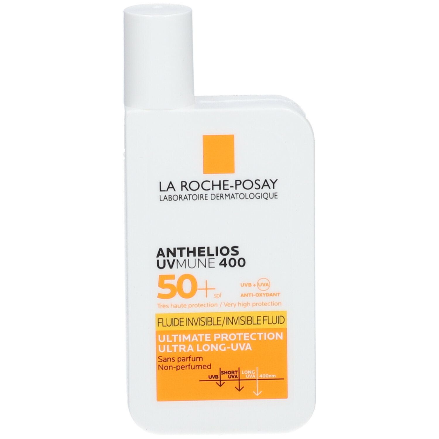 La Roche-Posay Anthelios UVMune 400. SPF 50+. Fluido Invisibile. Senza profumo. 50 ml.