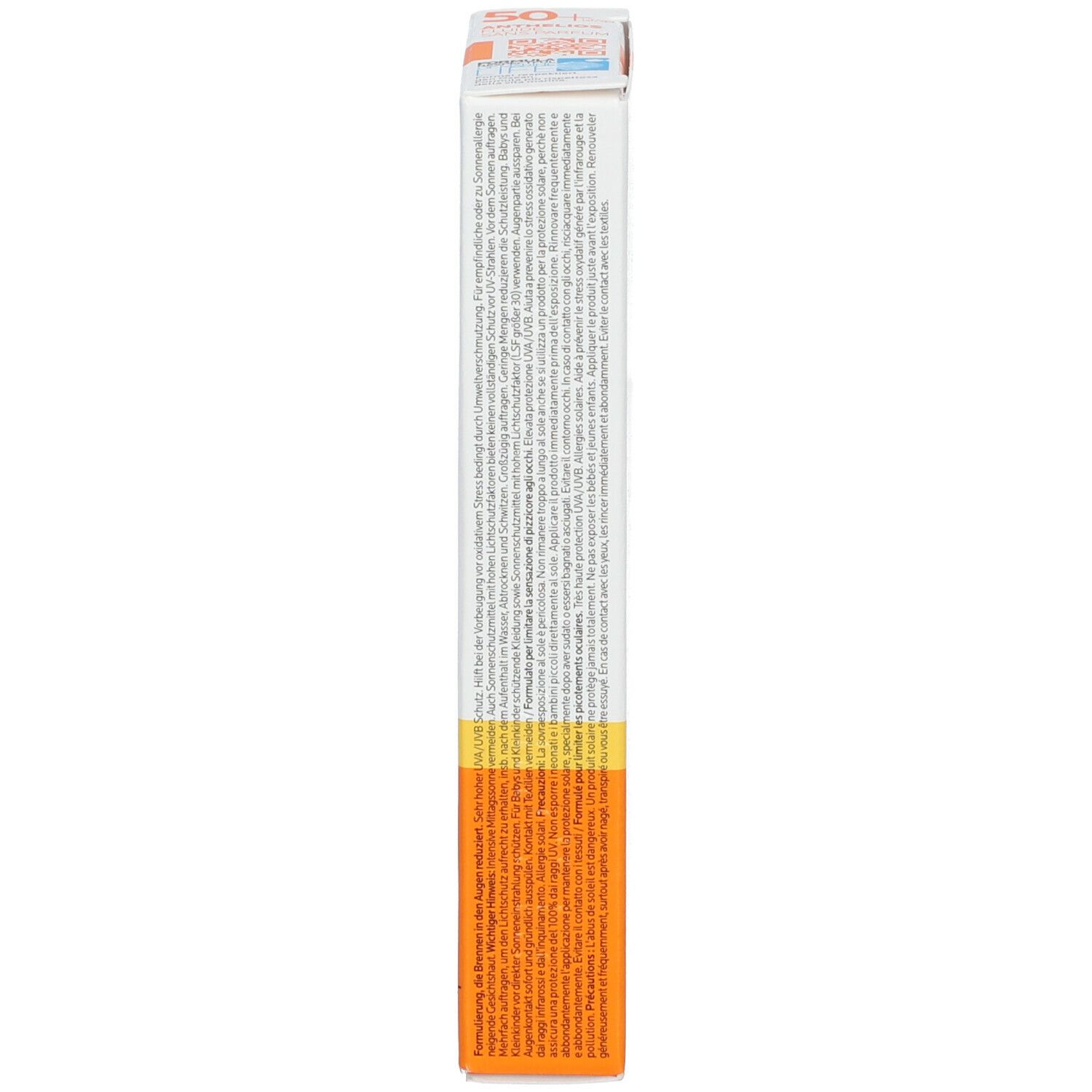 Testo sulla confezione. La Roche-Posay Anthelios UVMune 400. Ingredienti, istruzioni.