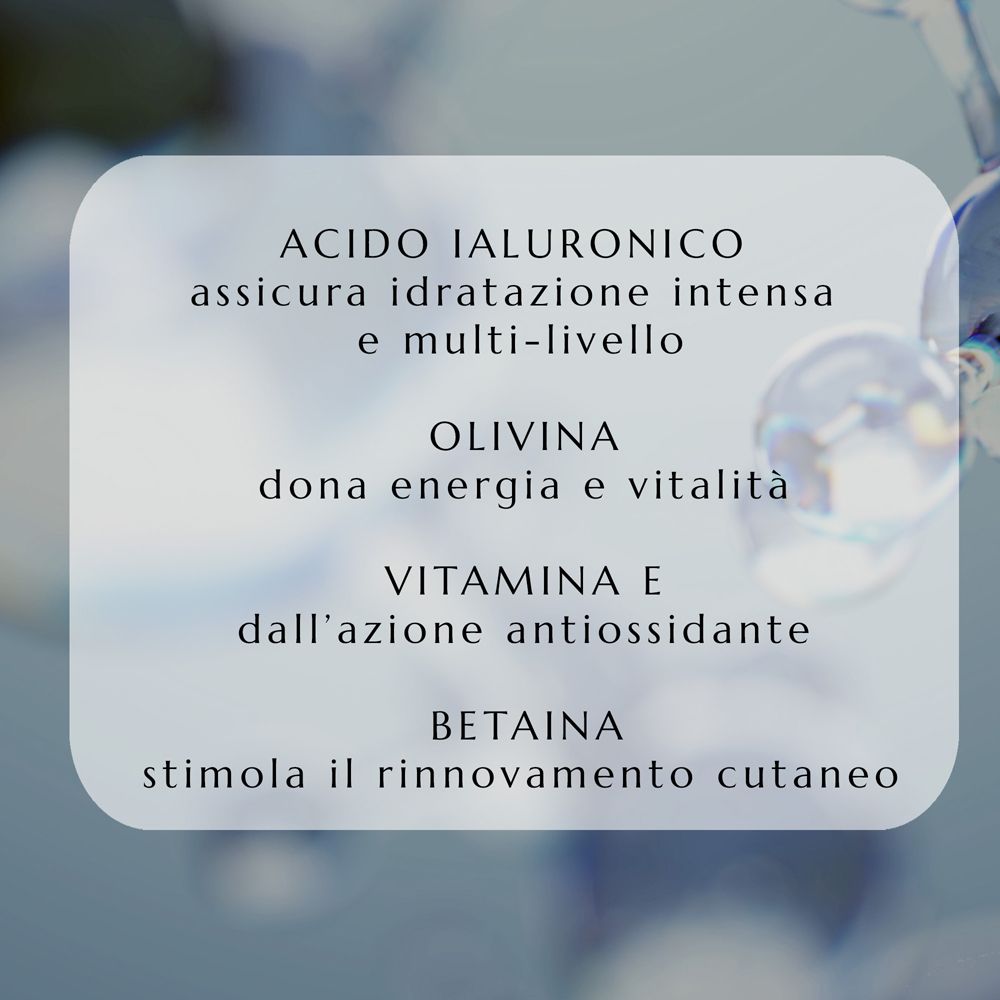 Inhaltsstoffe von Collistar Uomo Hyaluronsäure Serum: Hyaluronsäure, Olivina, Vitamin E, Betain.