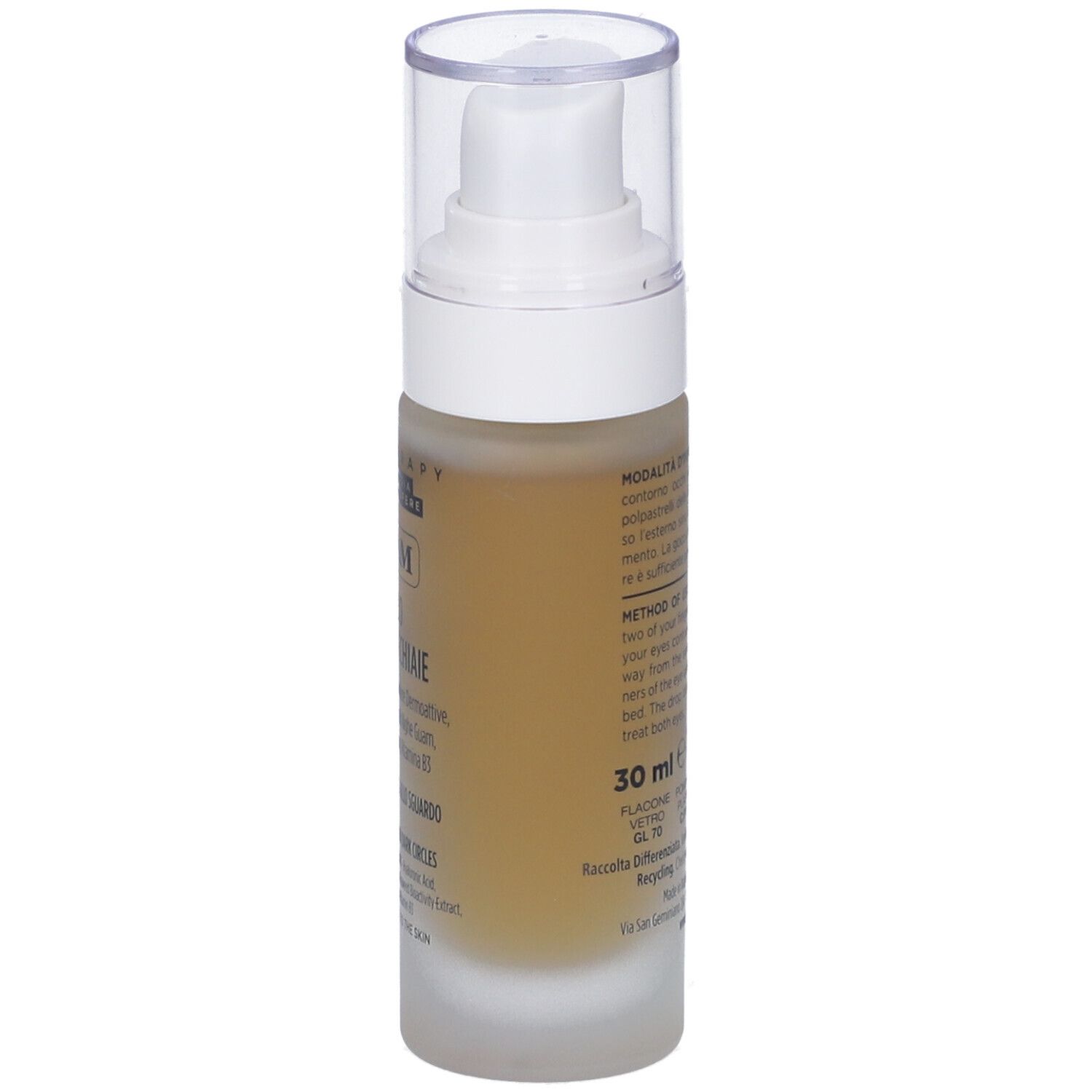 Seitenansicht der GUAM Seatherapy Siero Borse Occhiaie Augencreme mit 30 ml Füllmenge.