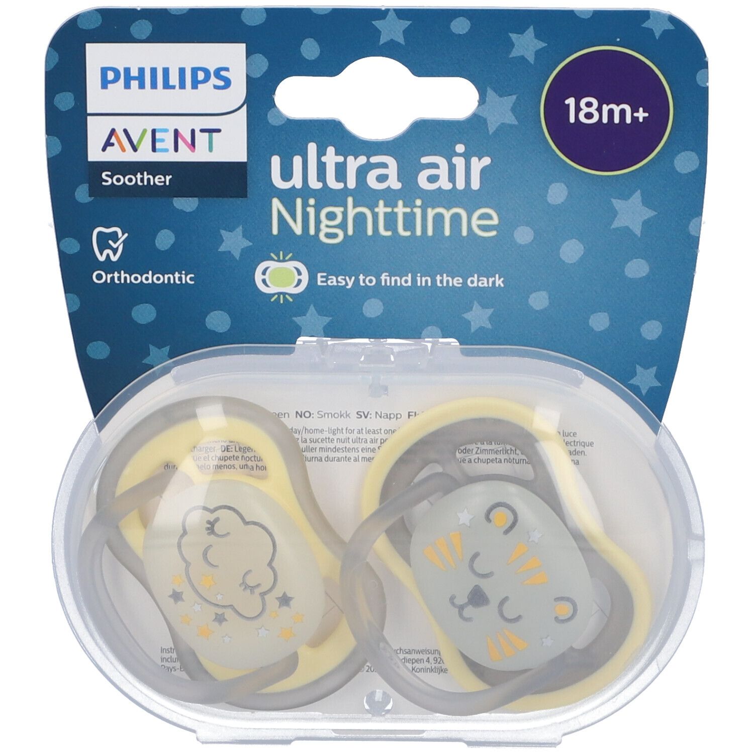 Avent Ultra Air Nighttime Ciuccio Ortodontico 18 Mesi+ 2 Pezzi