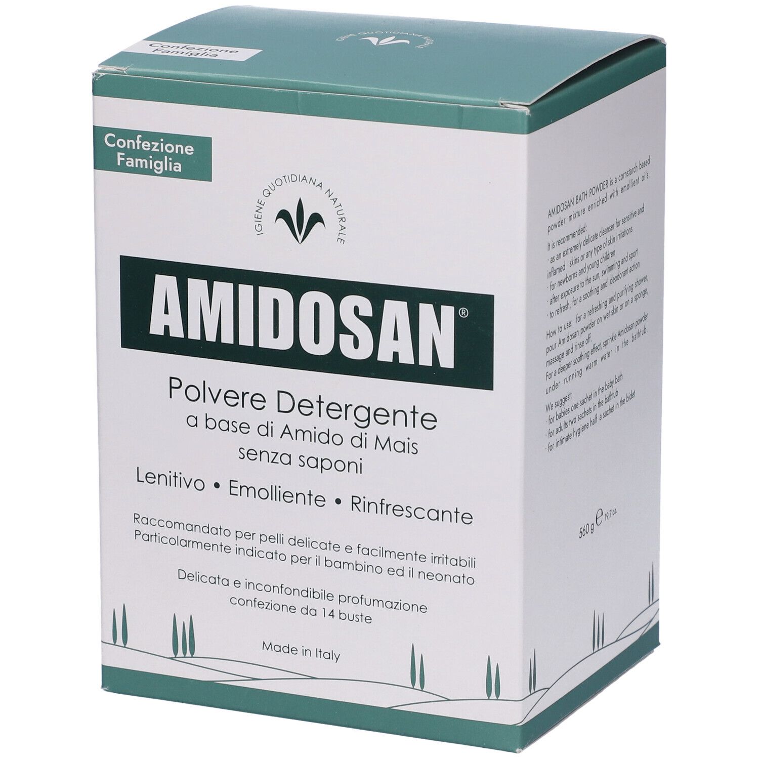 Amidosan Polvere Detergente Lenitiva Emolliente Rinfrescante 14 Buste 40 G