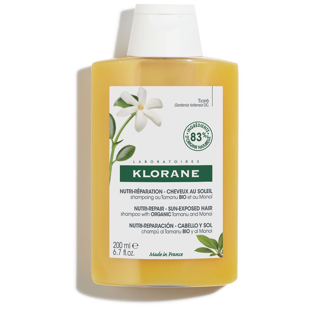 Klorane Shampoo al Tamanu BIO e Monoï 200ml - Ristrutturazione capelli esposti al sole