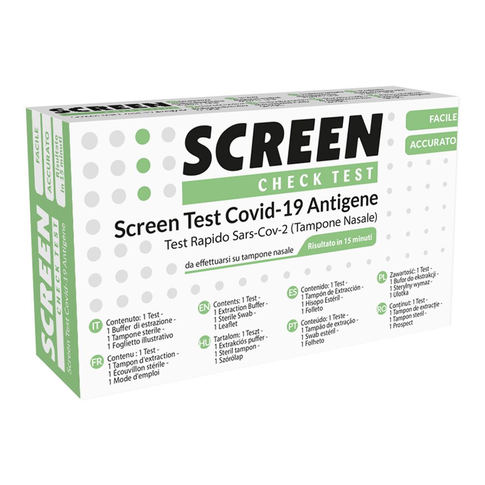 Screen Test Autodiagnostico Antigenico Rapido Covid-19 Sars-Cov-2 Tamponi Nasali Selftest Covid Test Antigene Screen