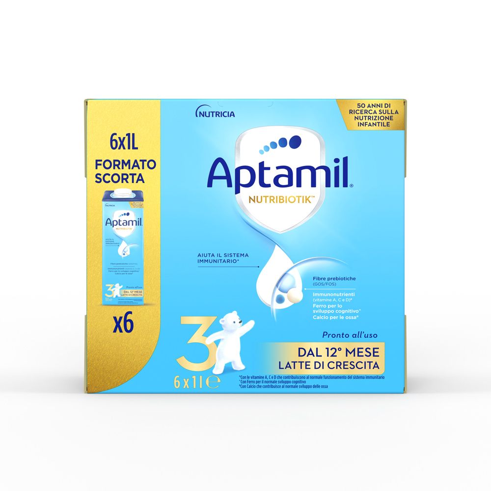 Aptamil 3 Latte Liquido Di Proseguimento Dai 12 Mesi 6X1000ml - Immagine 4