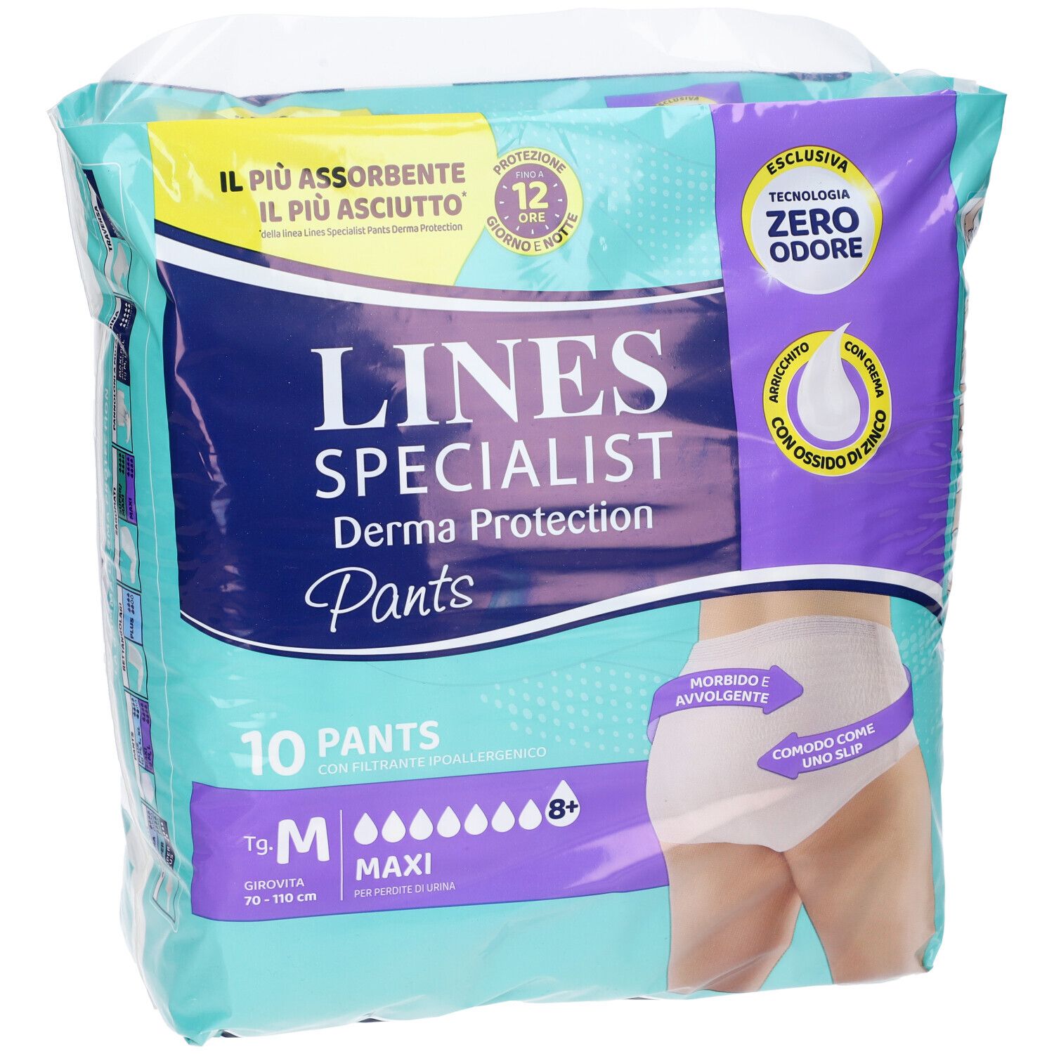 Lines Specialist Derma Protection Pants Maxi M, 10 Stück. Saugstark, geruchlos, mit Zinkoxid.
