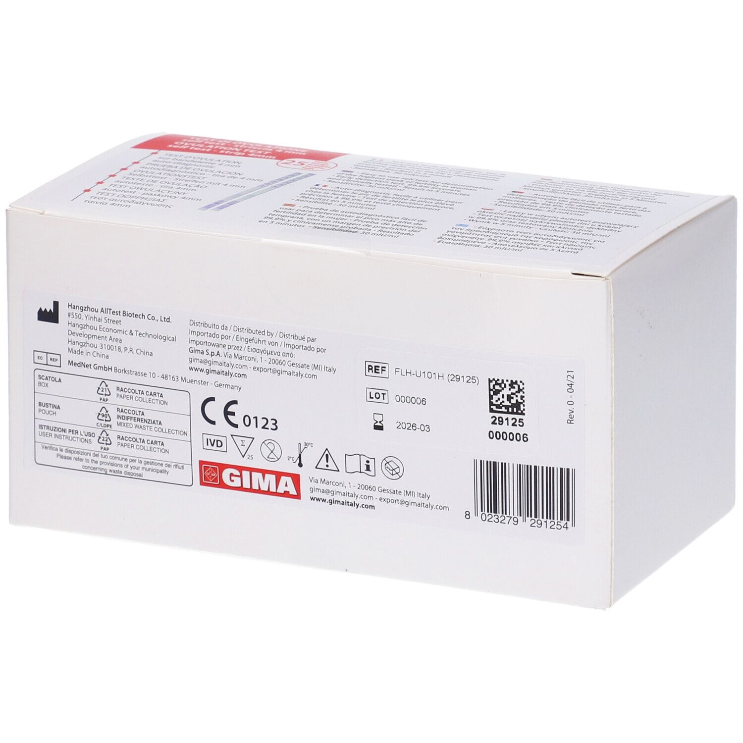 GIMA Test Ovulazione - Self Test - Striscia Da 4 Mm