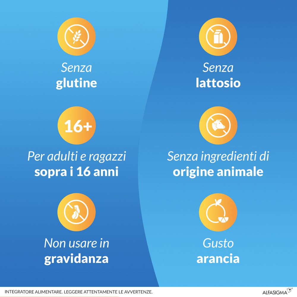 Infografica con simboli. Senza glutine, senza lattosio, non per le donne incinte, senza ingredienti animali.