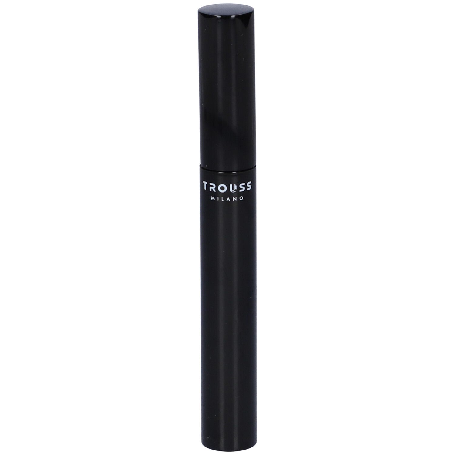 Mascara nero con tappo nero. Sul contenitore è presente la scritta bianca "TROUSS MILANO".