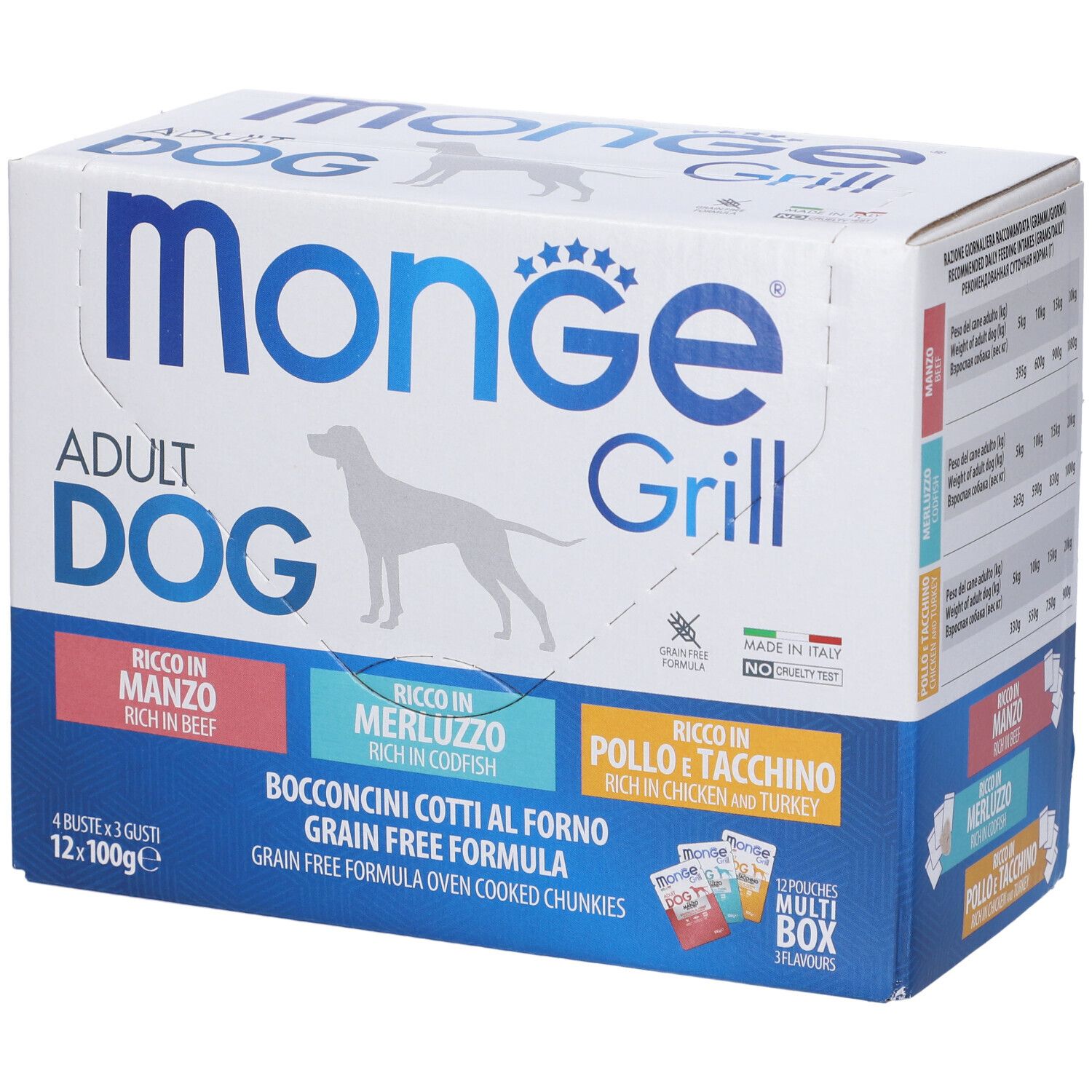 Monge Grill Multibox Adult Manzo-Merluzzo-Pollo