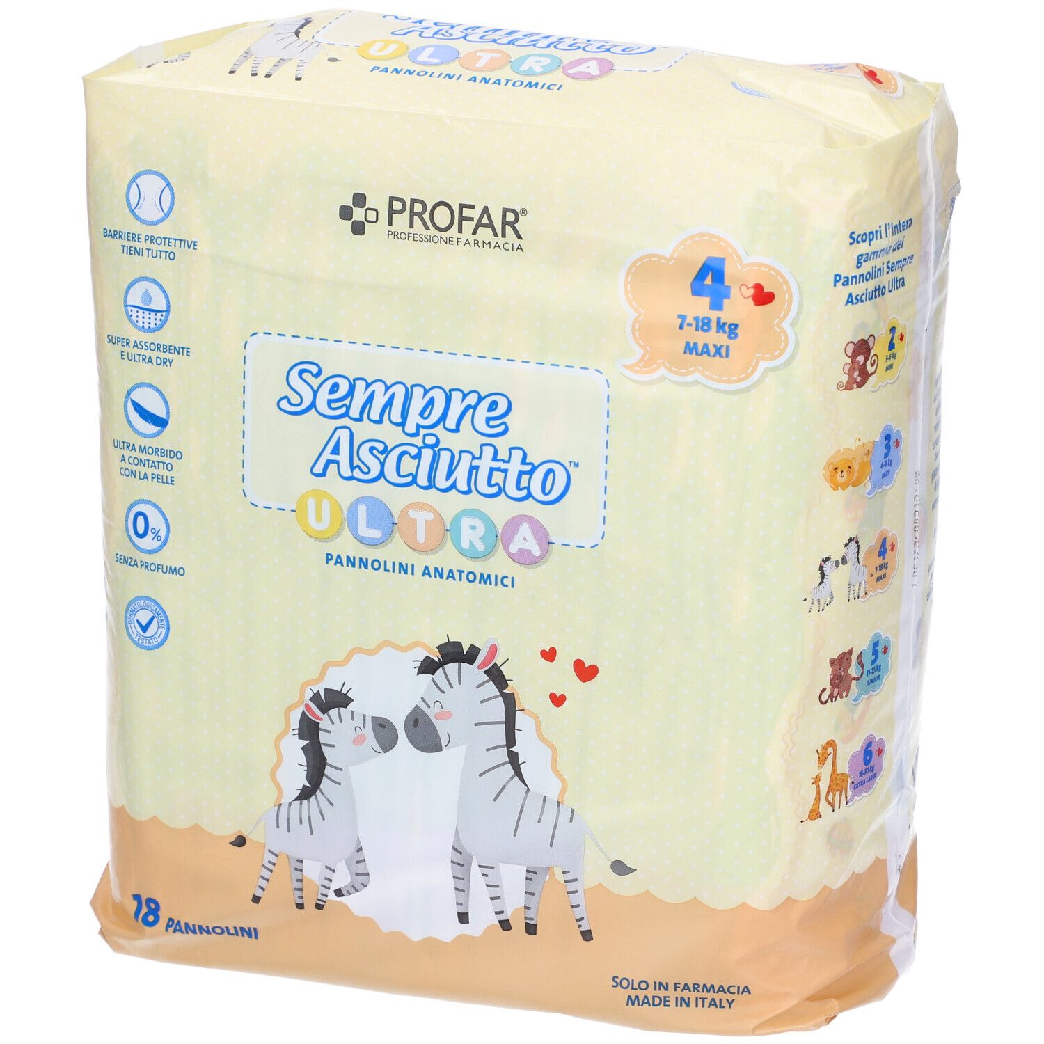 Profar Pannolini Profar Sempre Asciutto Ultra Maxi 7/18 Kg