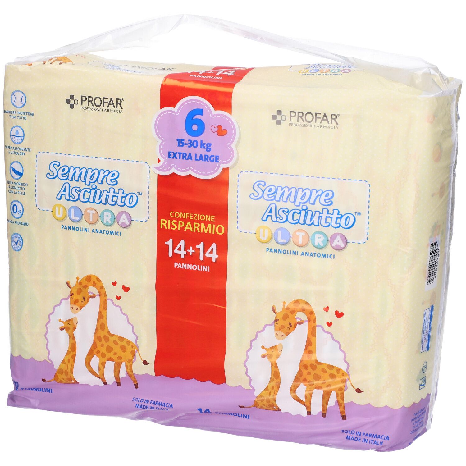 Profar Sempre Asciutto Ultra Extra 15/30 Kg Bipacco 14+14 Pezzi