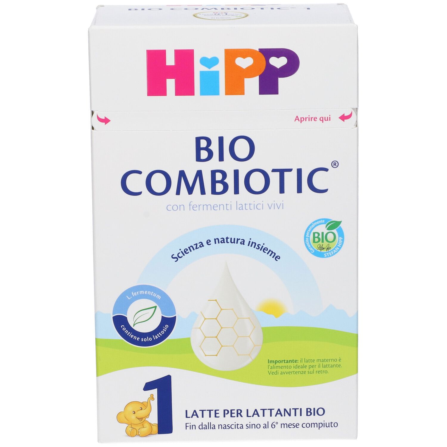 Hipp Bio Combiotic 1 Latte per lattanti in polvere, con fermenti lattici vivi e marchio Bio.